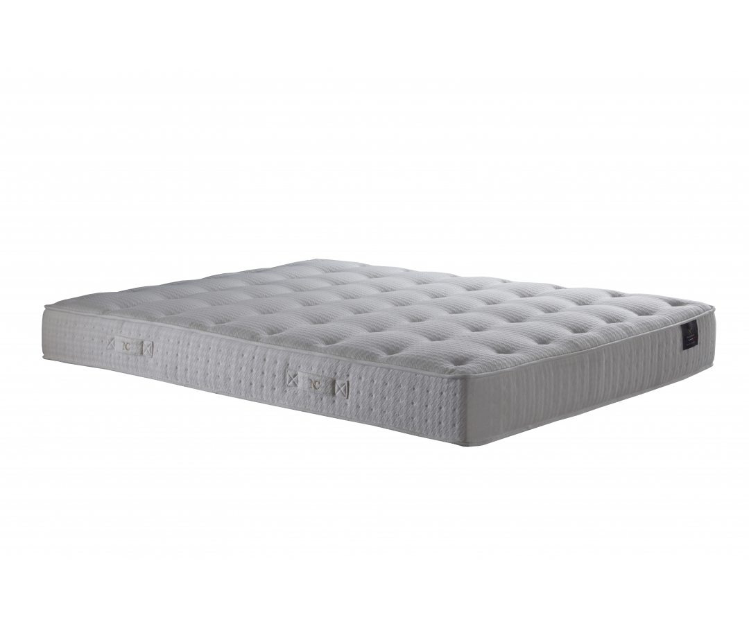 Matelas ressorts, 27 cm, mémoire de forme, sommier et tête de lit