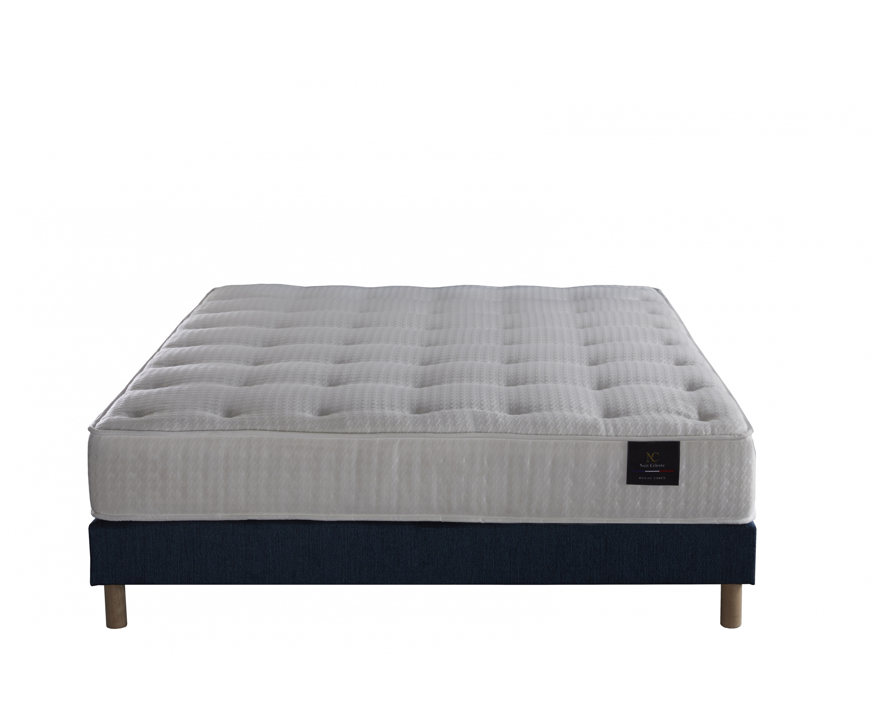 Matelas ressorts, 27 cm, mémoire de forme, sommier et tête de lit