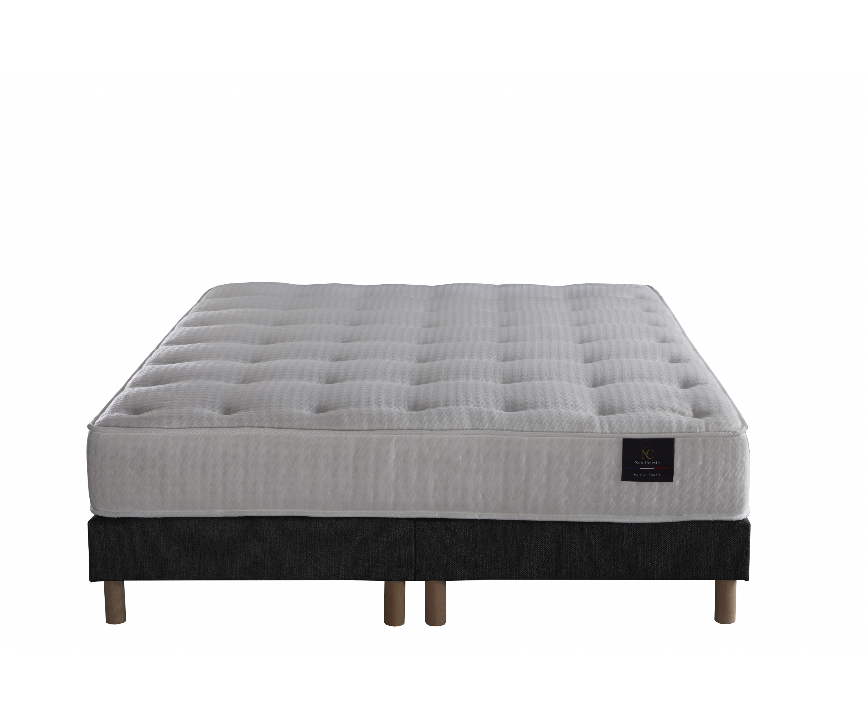 Ensemble matelas ressorts 7 zones, 27 cm,  sommier et tête de lit