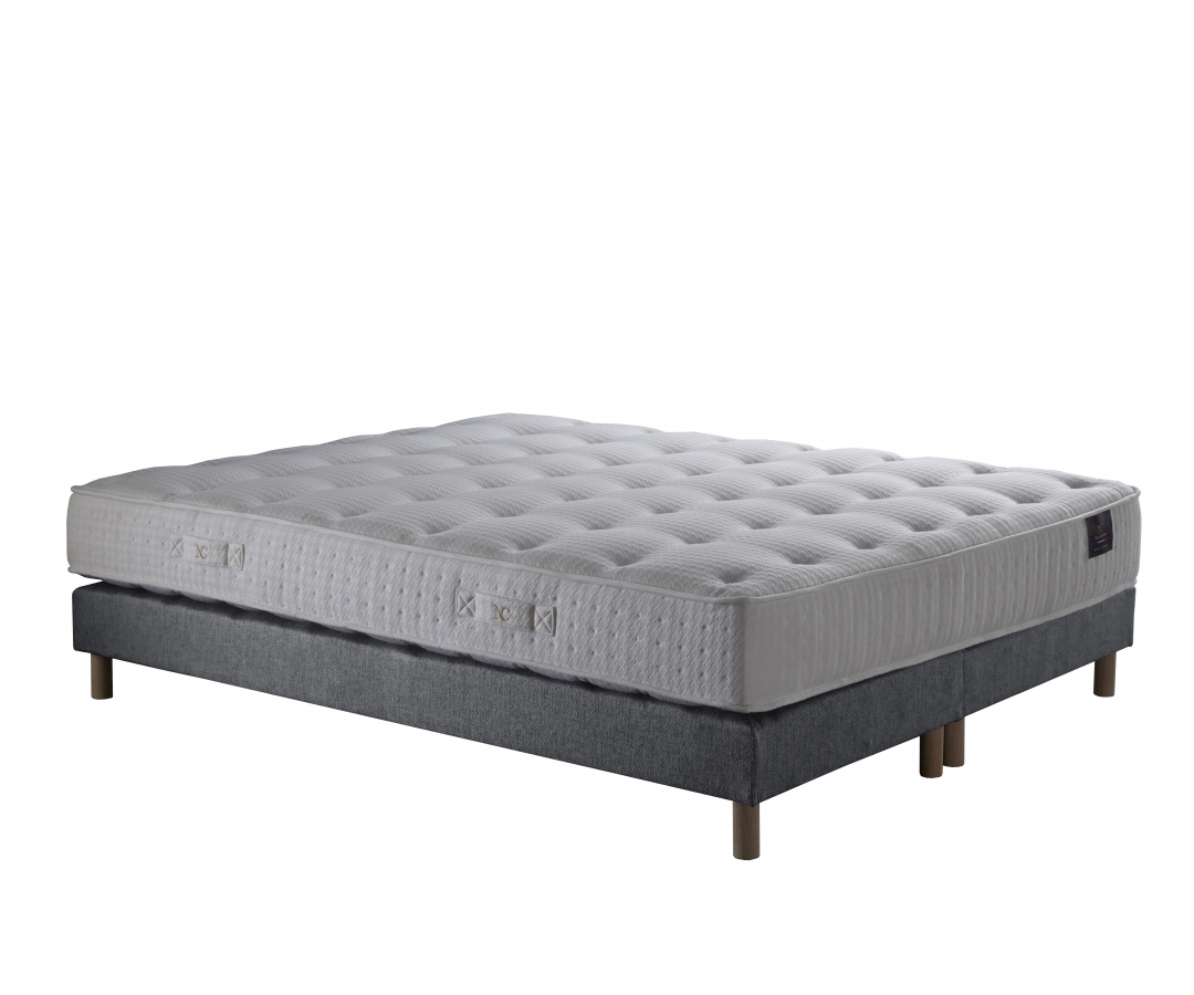Ensemble matelas ressorts 7 zones, 27 cm,  sommier et tête de lit