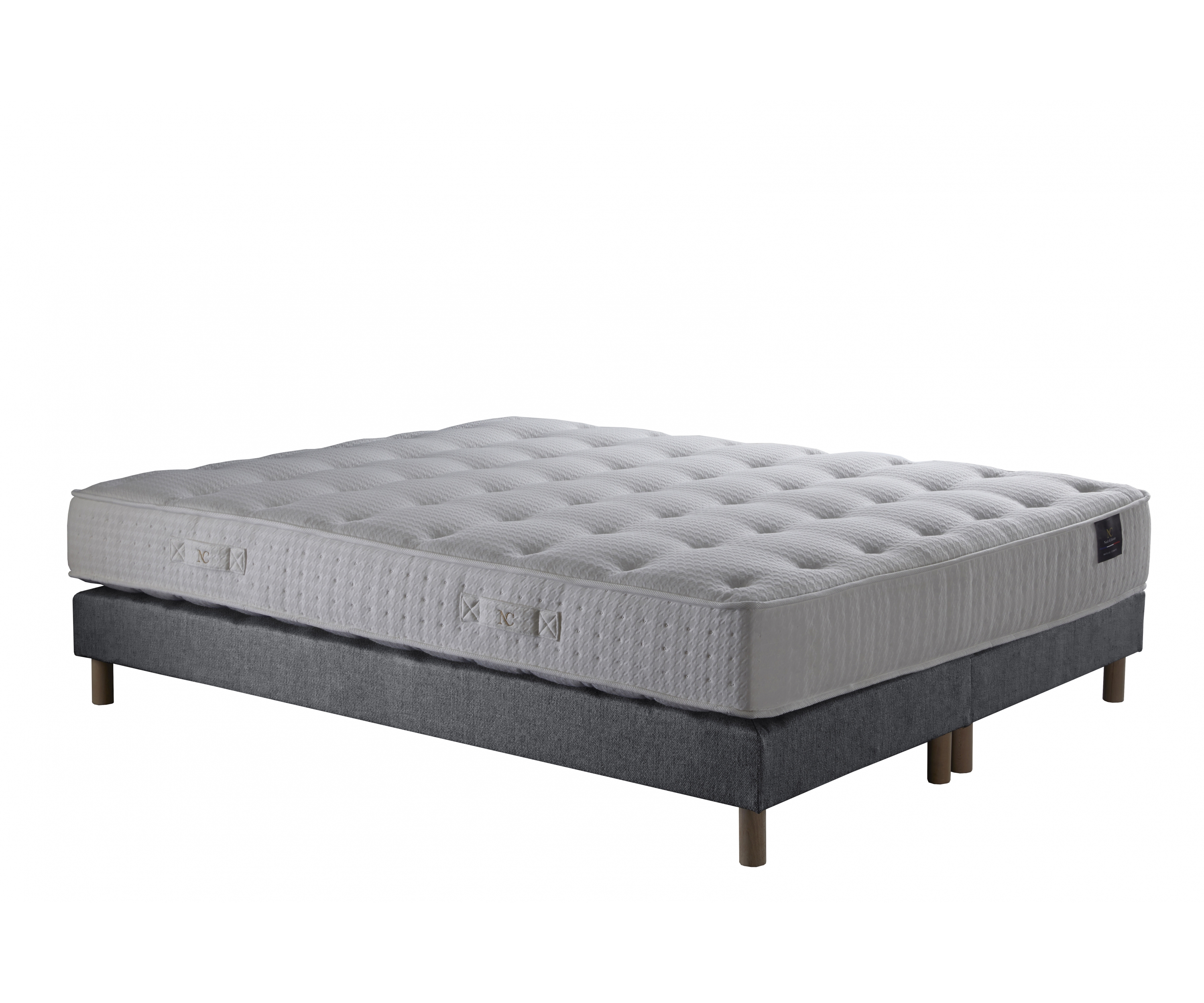Ensemble matelas ressorts 7 zones, 27 cm,  sommier et tête de lit