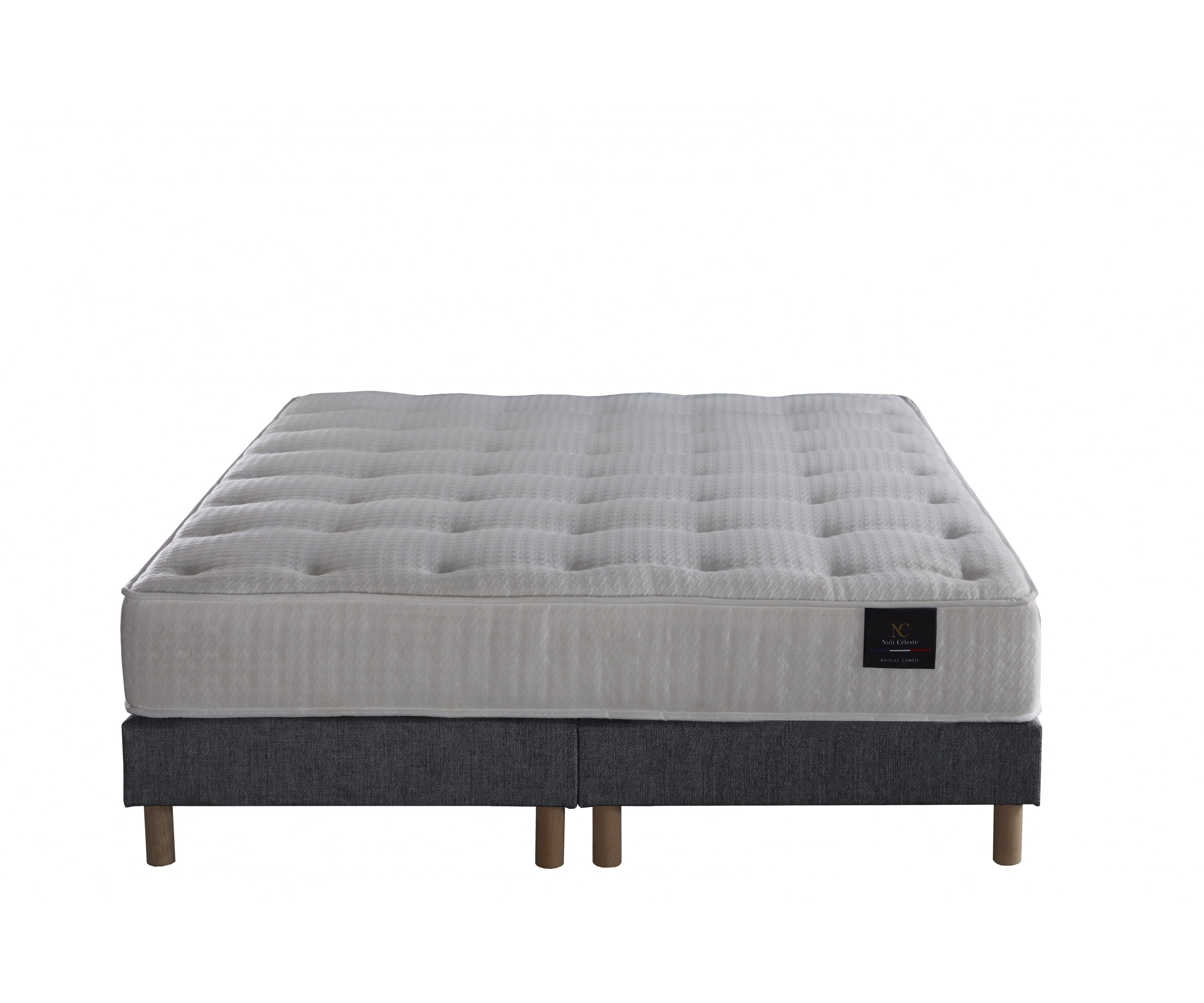 Ensemble matelas ressorts 7 zones, 27 cm,  sommier et tête de lit