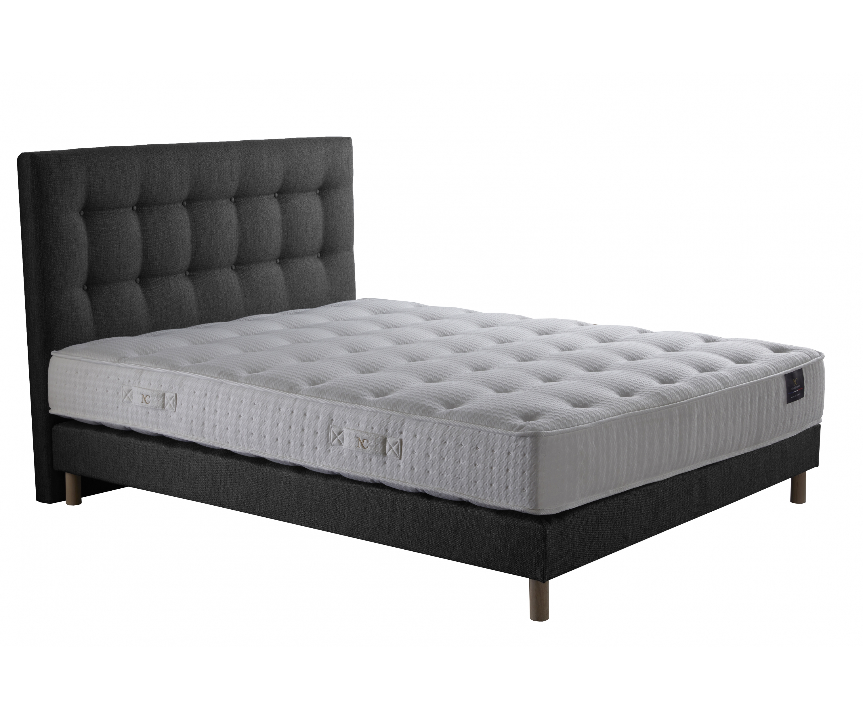 Ensemble matelas ressorts, PULSAR, sommier à lattes multiplis, tête de lit