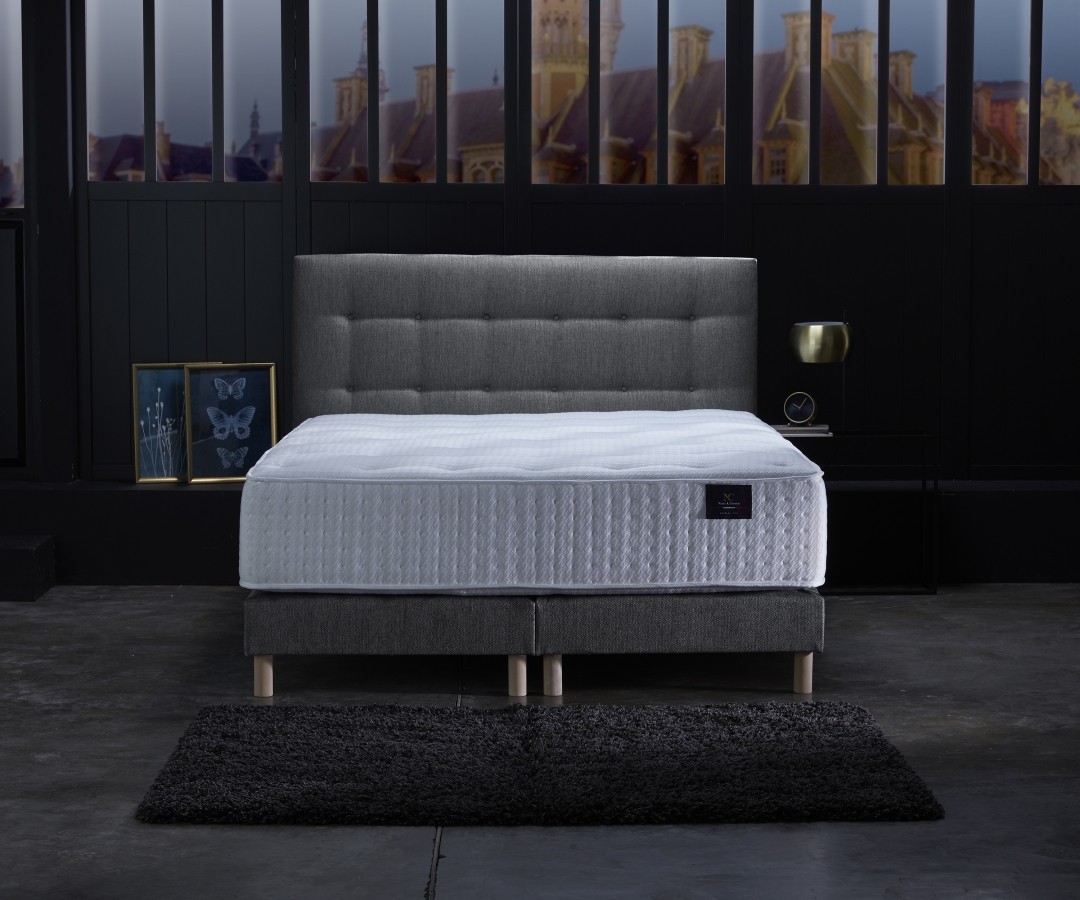 Ensemble matelas ressorts, 31 cm, 4 technologies, sommier + tete de lit