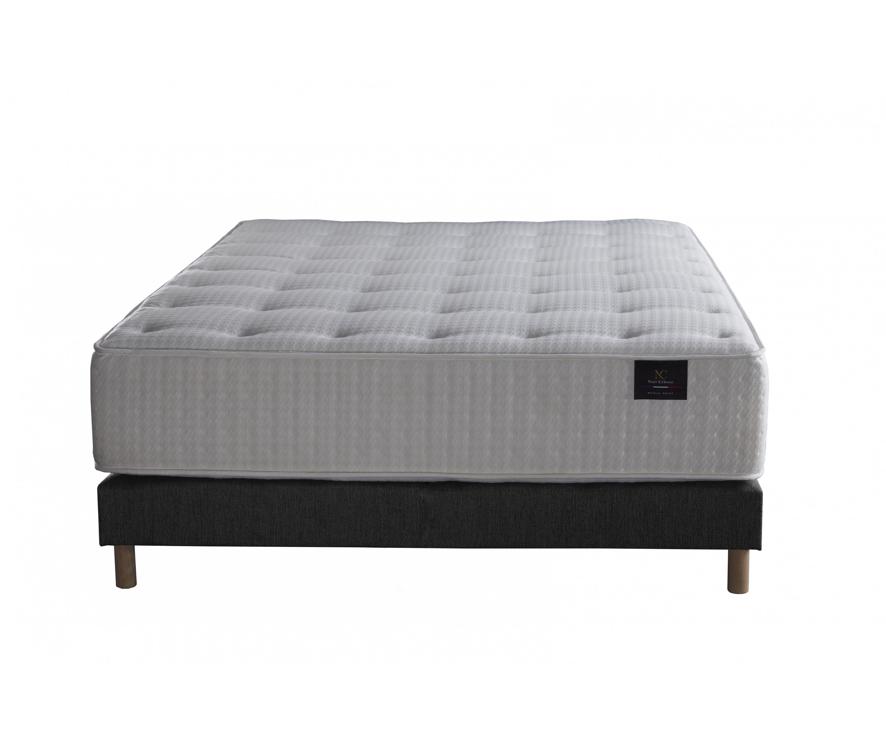 Ensemble matelas ressorts, 31 cm, 4 technologies, sommier + tete de lit