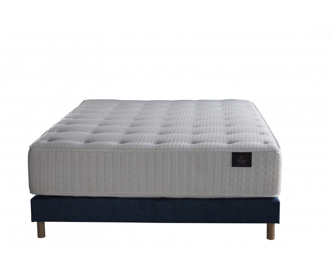 Ensemble matelas ressorts, 31 cm, 4 technologies, sommier + tete de lit
