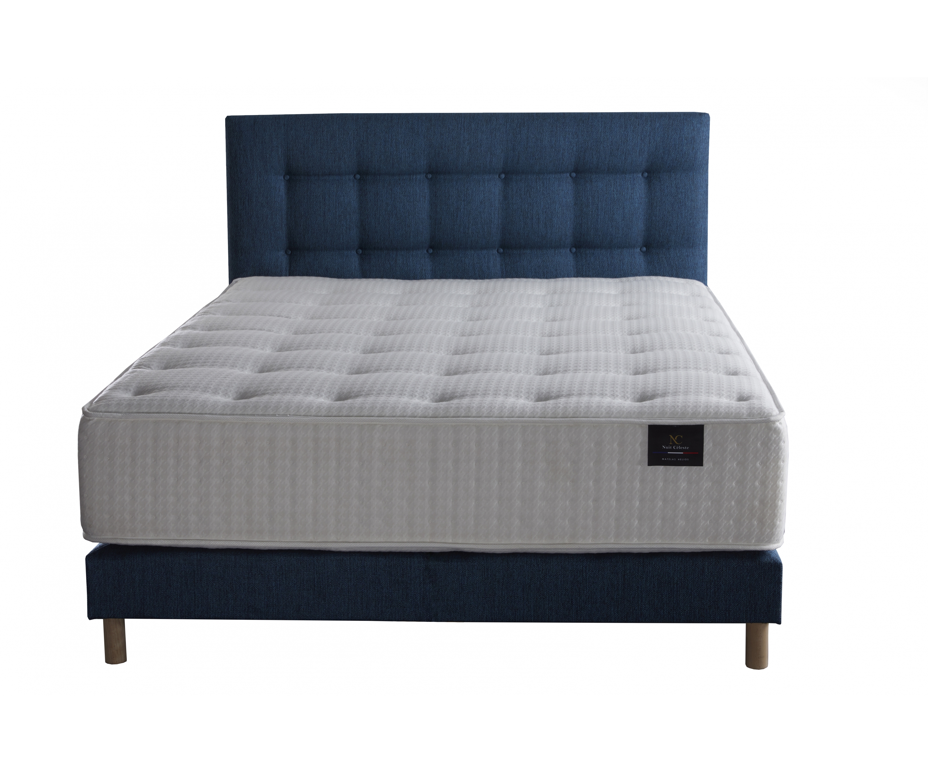 Ensemble matelas ressorts, 31 cm, 4 technologies, sommier + tete de lit