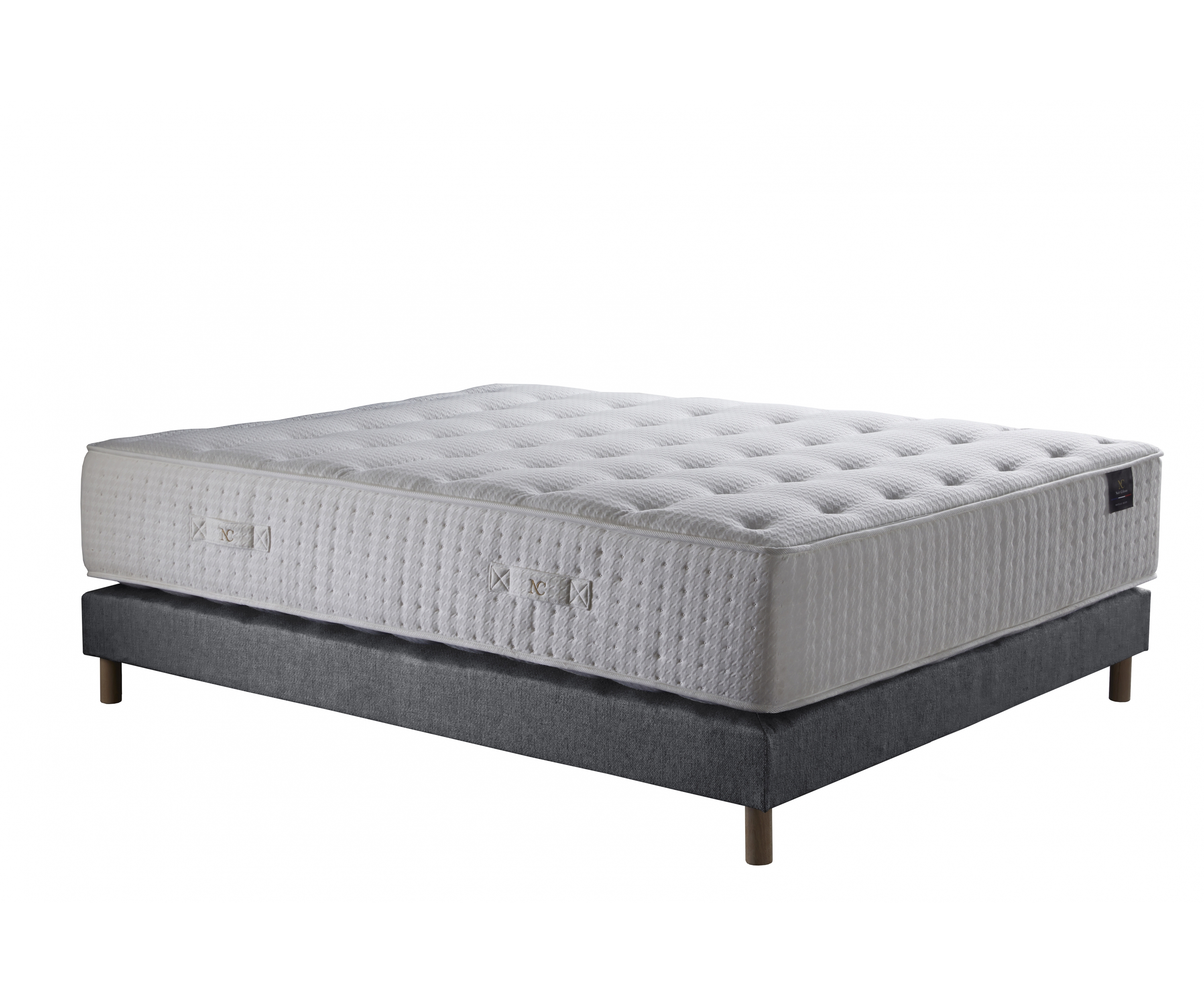 Ensemble matelas ressorts, 31 cm, 4 technologies, sommier + tete de lit