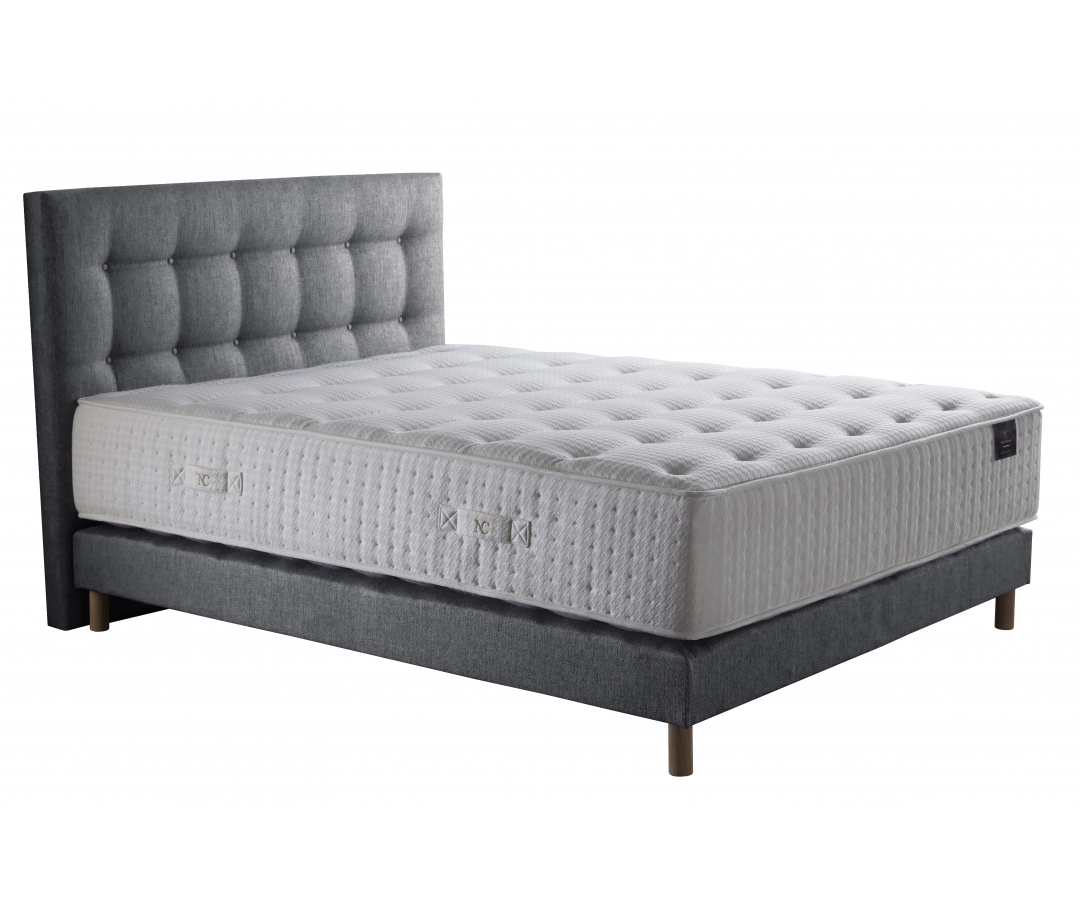 Ensemble matelas ressorts, 31 cm, 4 technologies, sommier + tete de lit