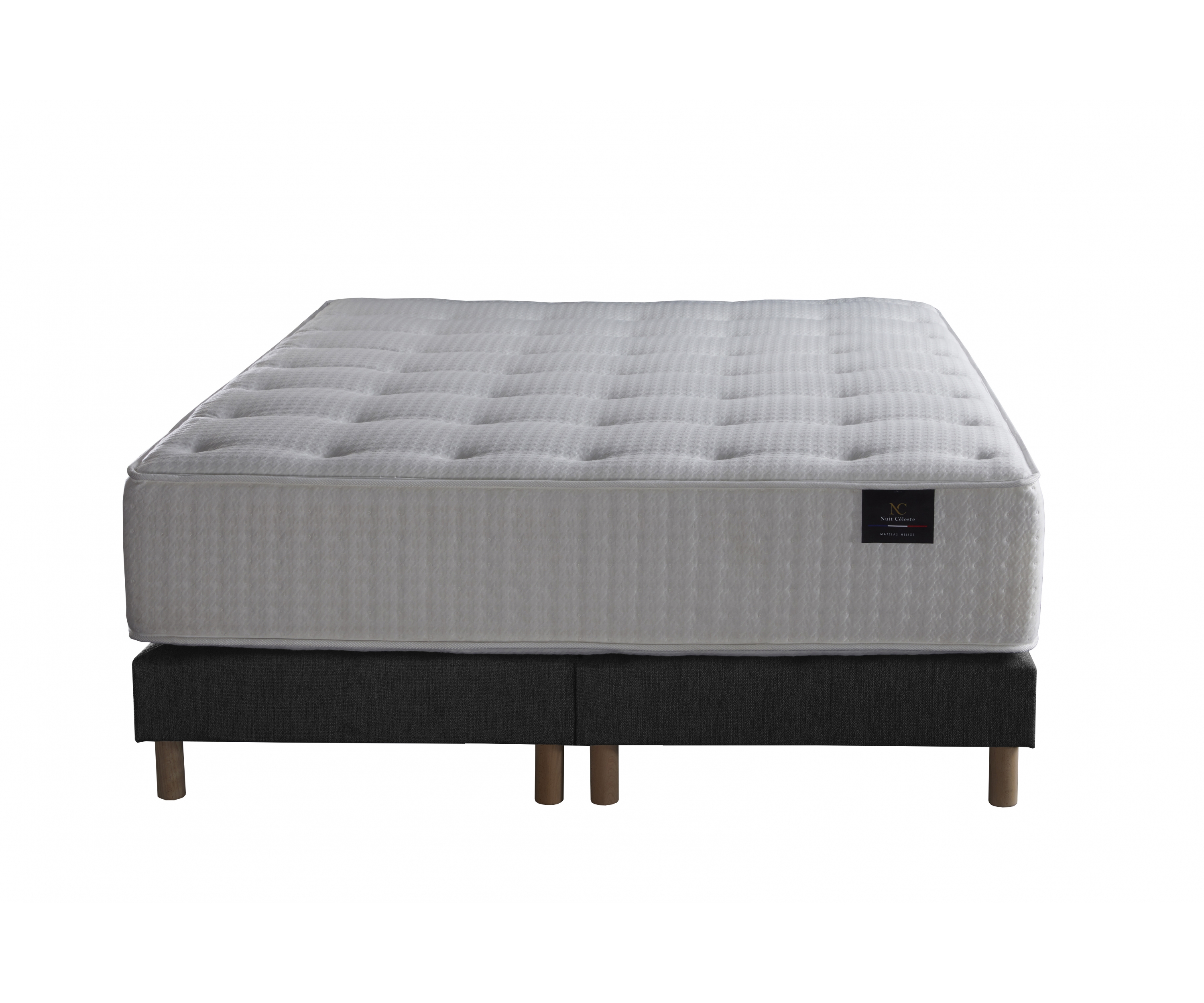 Ensemble matelas ressorts, 31 cm, 4 technologies, sommier + tete de lit