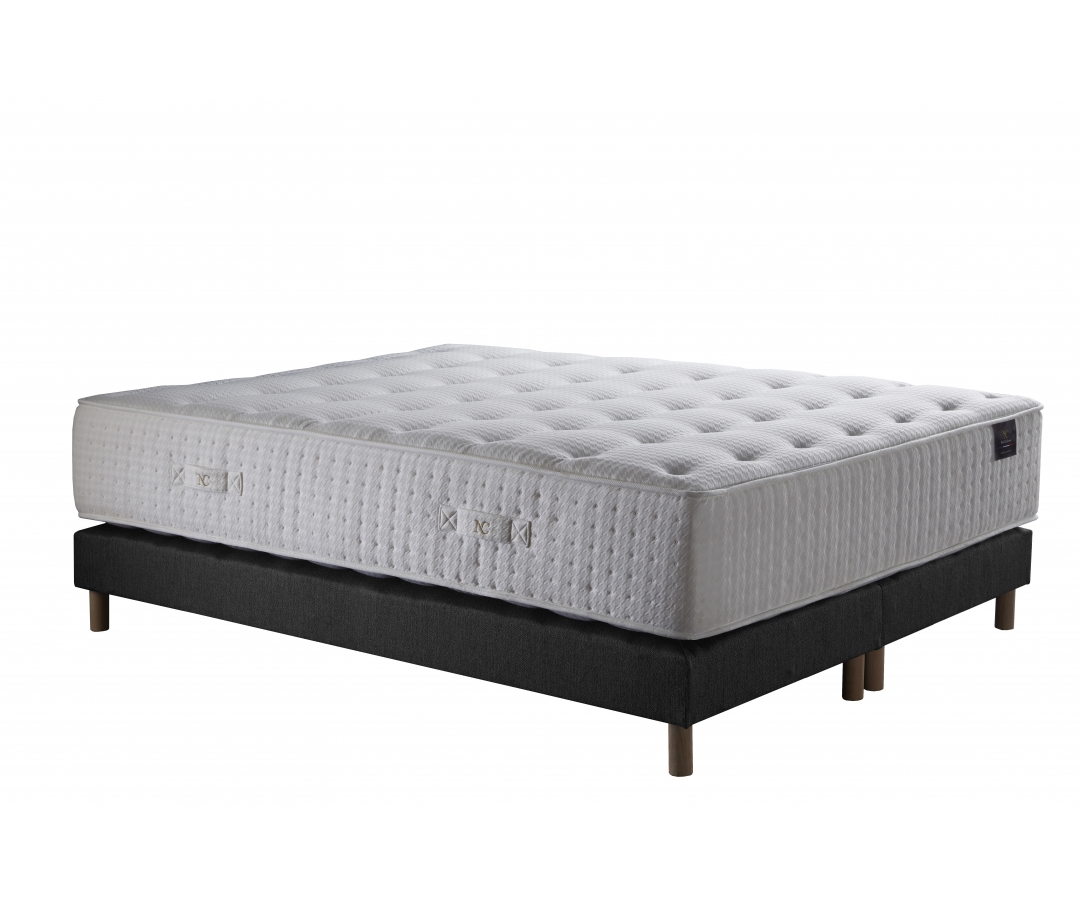 Ensemble matelas ressorts, 31 cm, 4 technologies, sommier + tete de lit