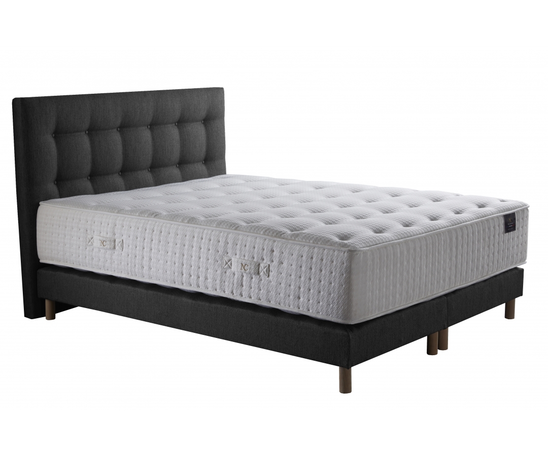 Ensemble matelas ressorts, 31 cm, 4 technologies, sommier + tete de lit