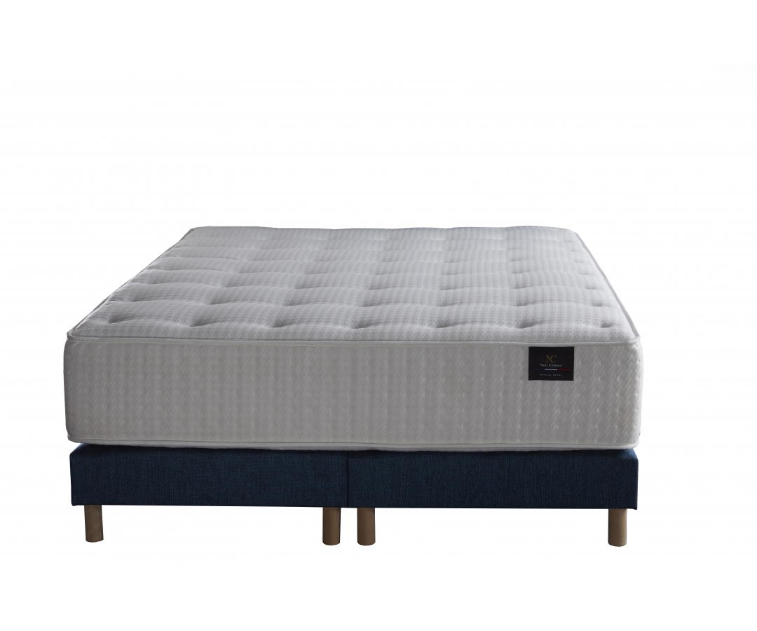 Ensemble matelas ressorts, 31 cm, 4 technologies, sommier + tete de lit