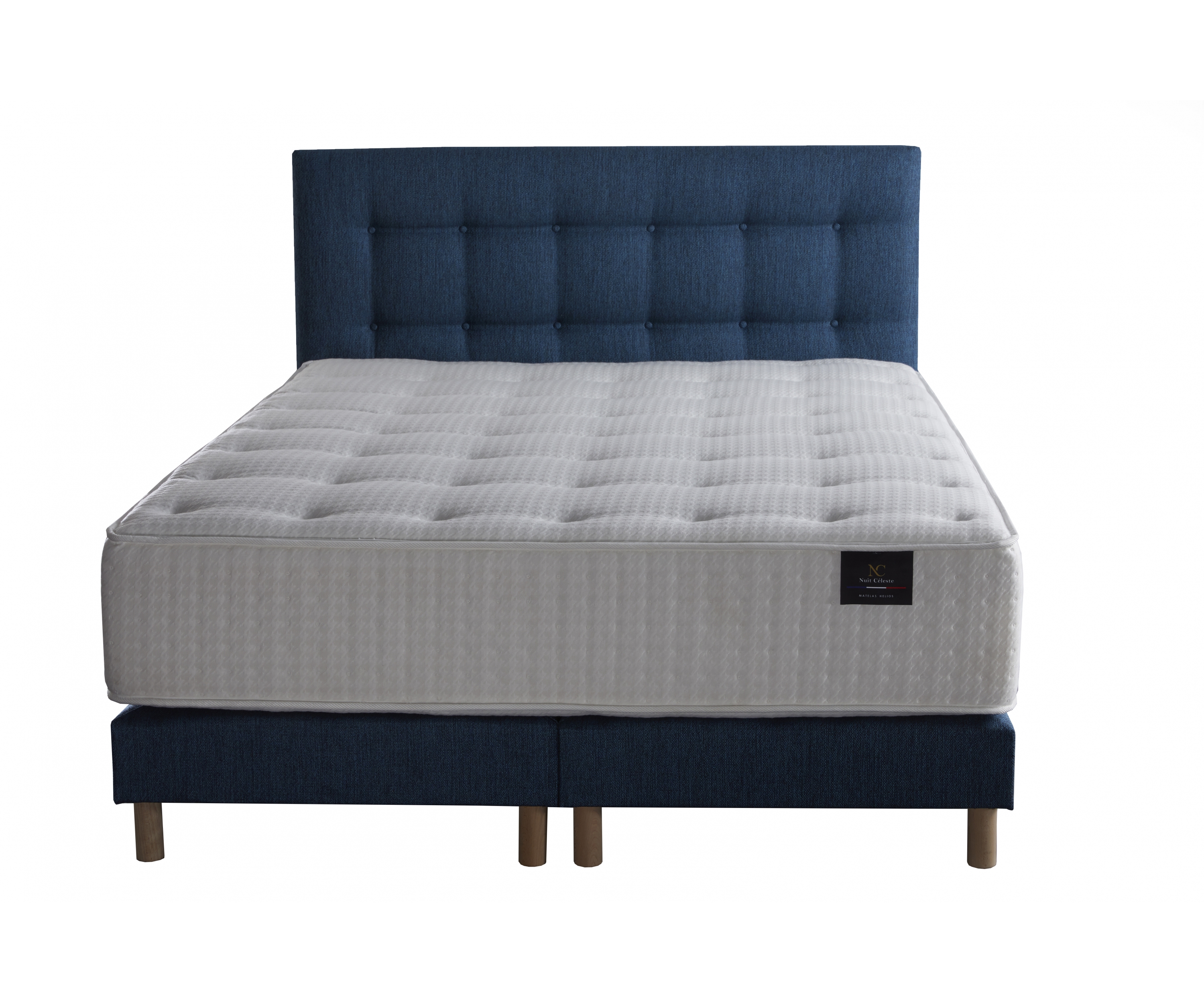 Ensemble matelas ressorts, 31 cm, 4 technologies, sommier + tete de lit