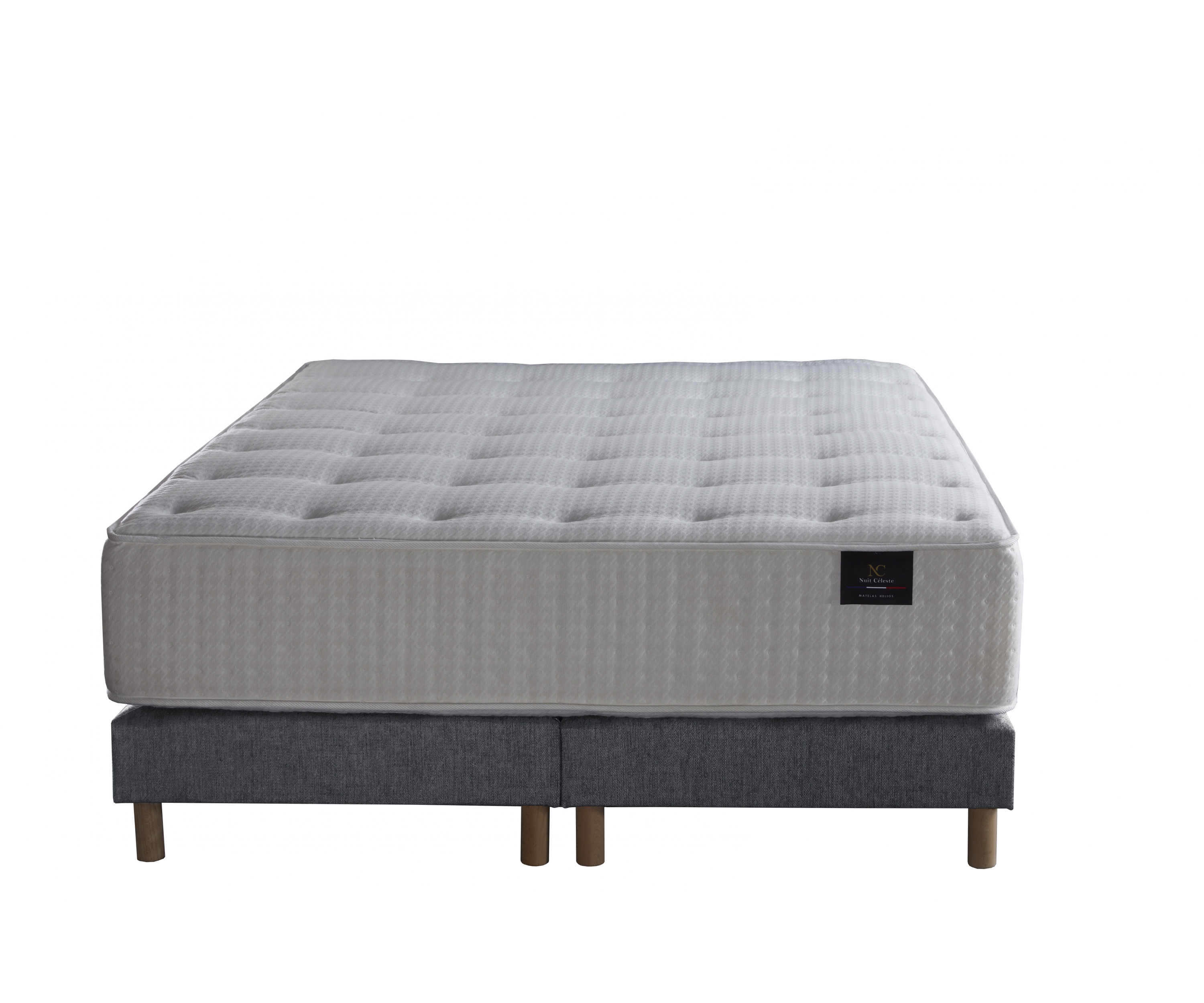 Ensemble matelas ressorts, 31 cm, 4 technologies, sommier + tete de lit