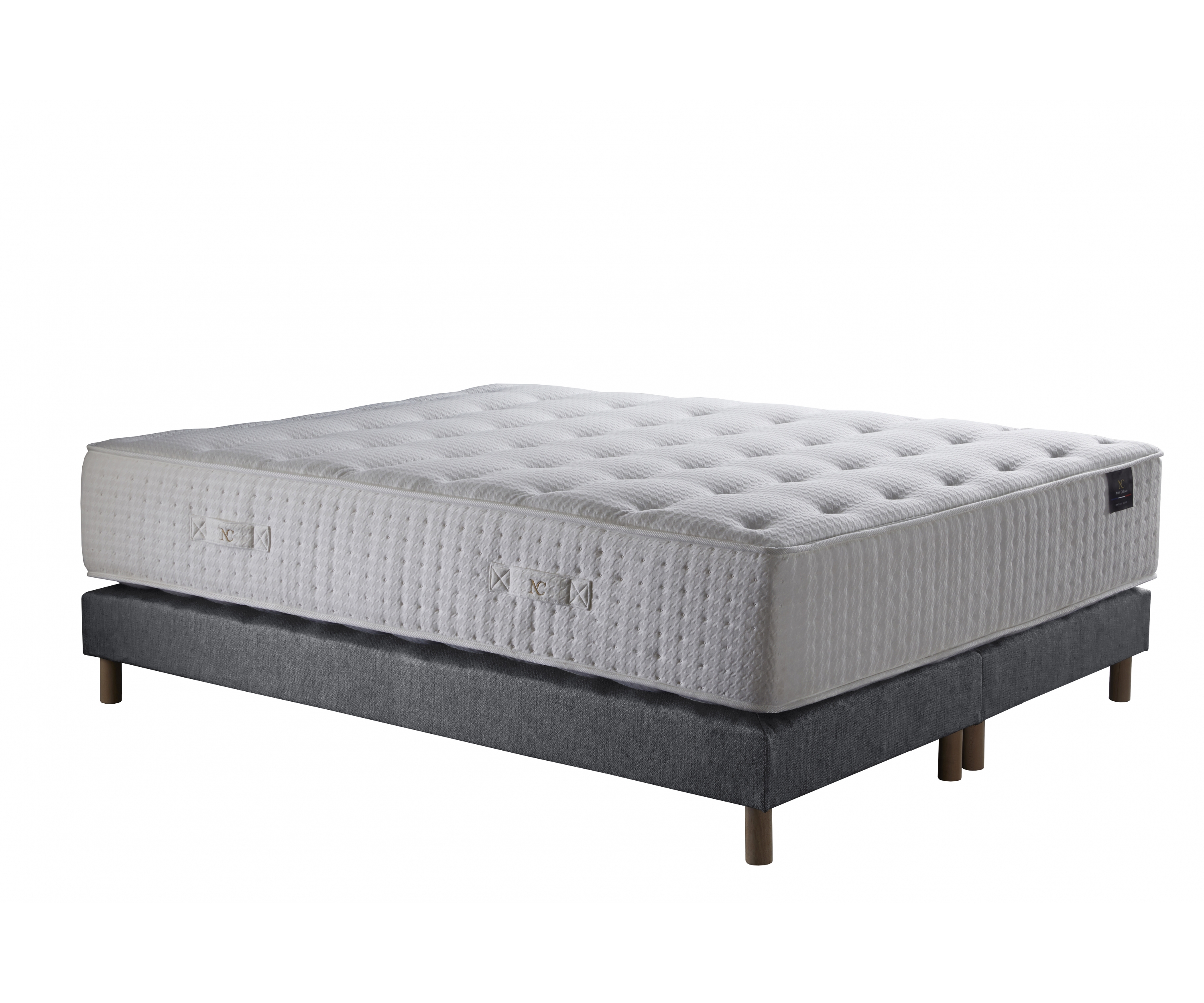 Ensemble matelas ressorts, 31 cm, 4 technologies, sommier + tete de lit
