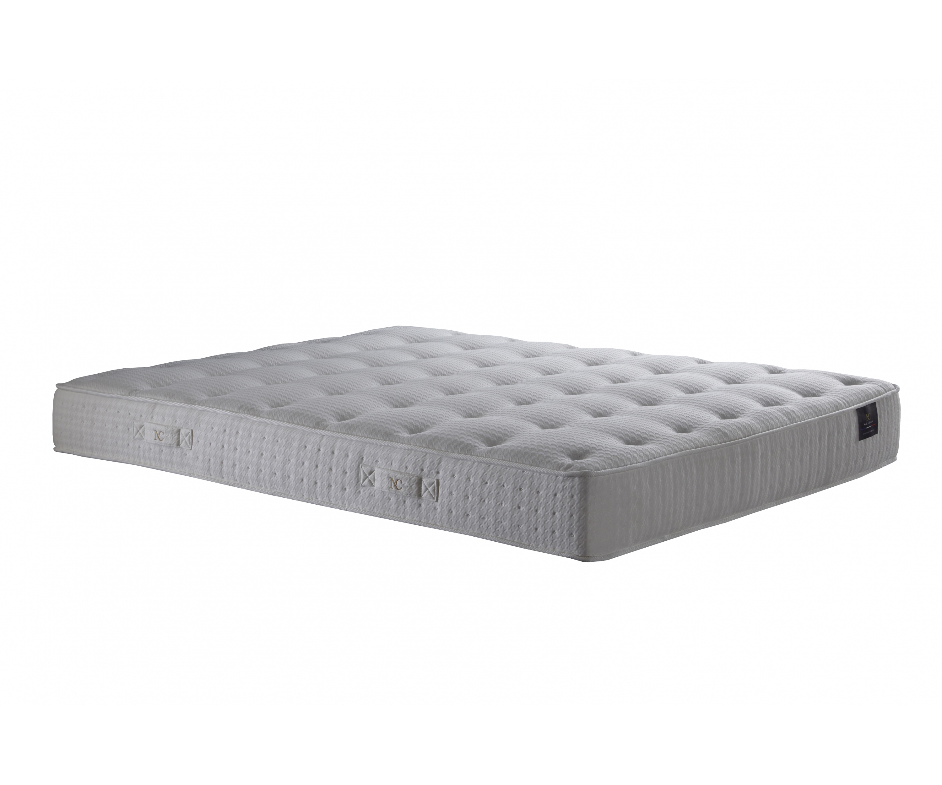 Matelas ressorts 7 zones, 27 cm, COMETE, garnissage fibres soie et lin
