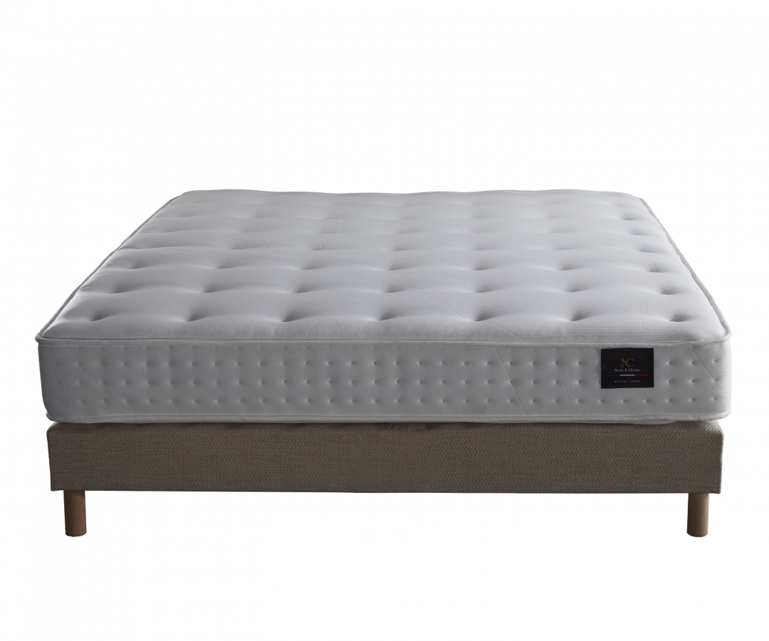 Ensemble matelas éco-conçu, sommier PEFC et tête de lit GRS