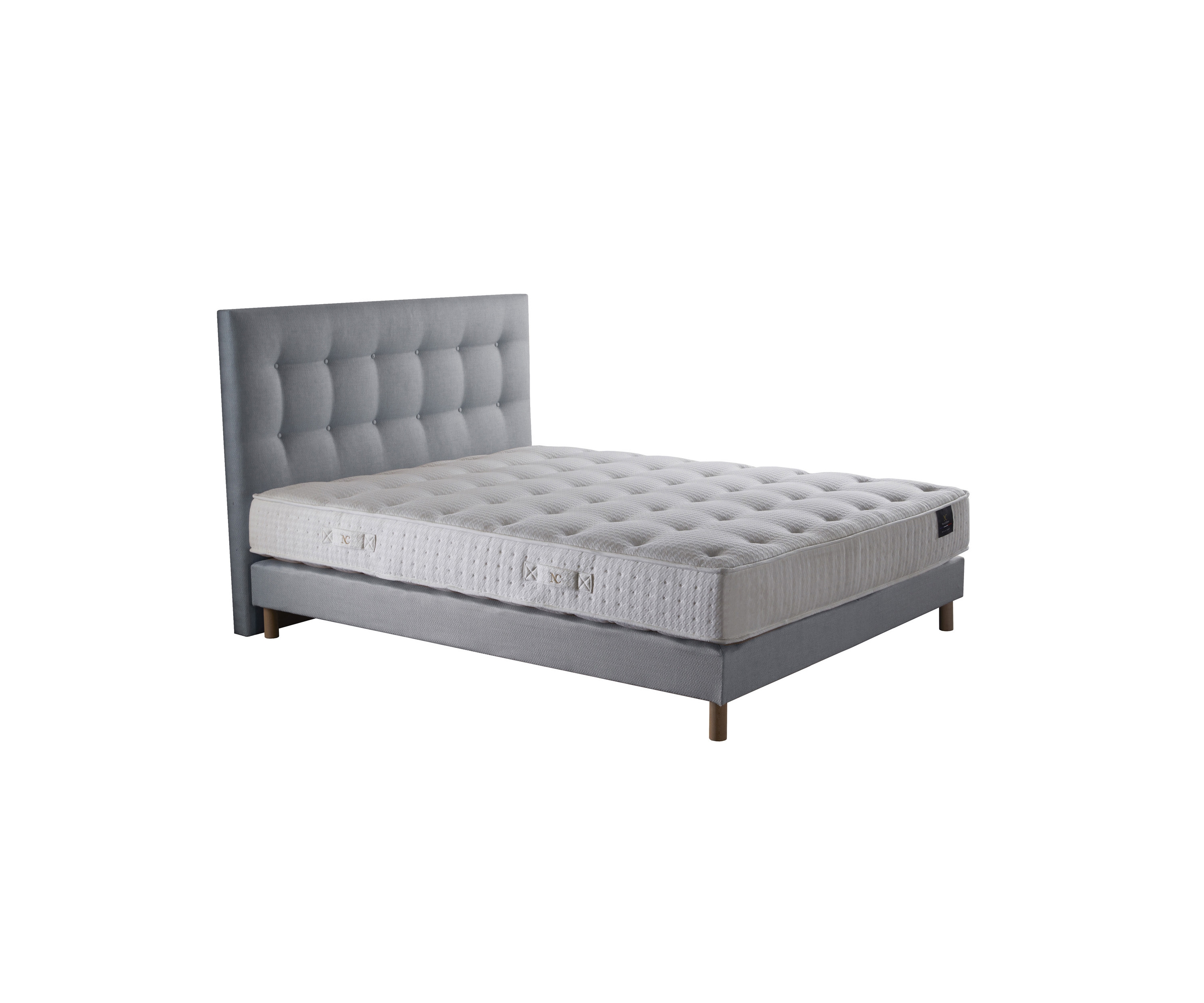 Ensemble matelas ressorts, sommier PEFC et tête de lit écoconçue