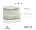 Ensemble matelas ressorts, PULSAR, sommier à lattes fixes, tête de lit