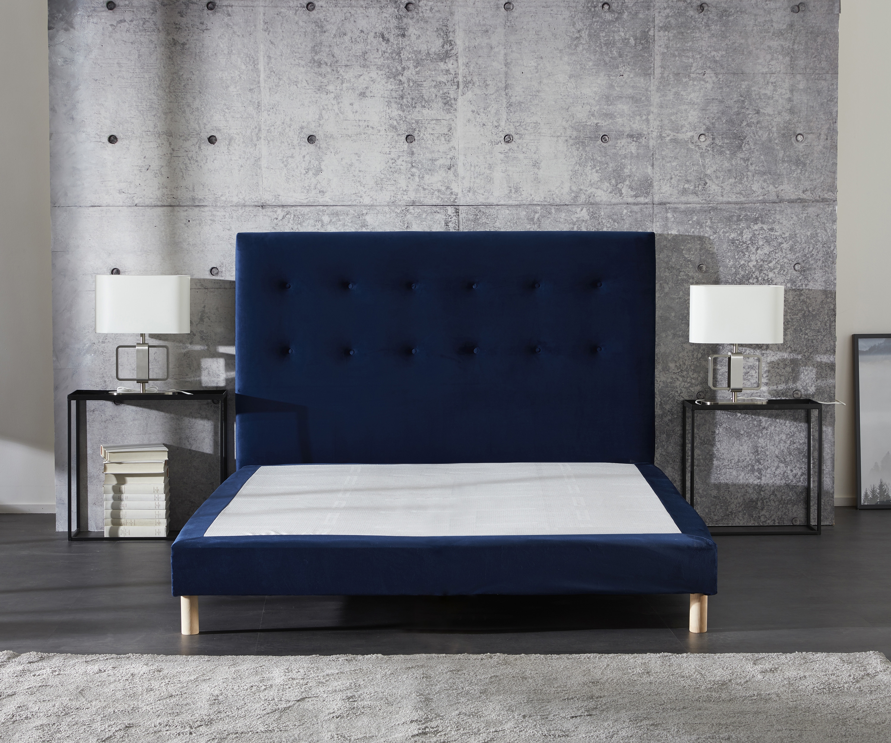 Sommier tapissier tissu velours INTEMPOREL