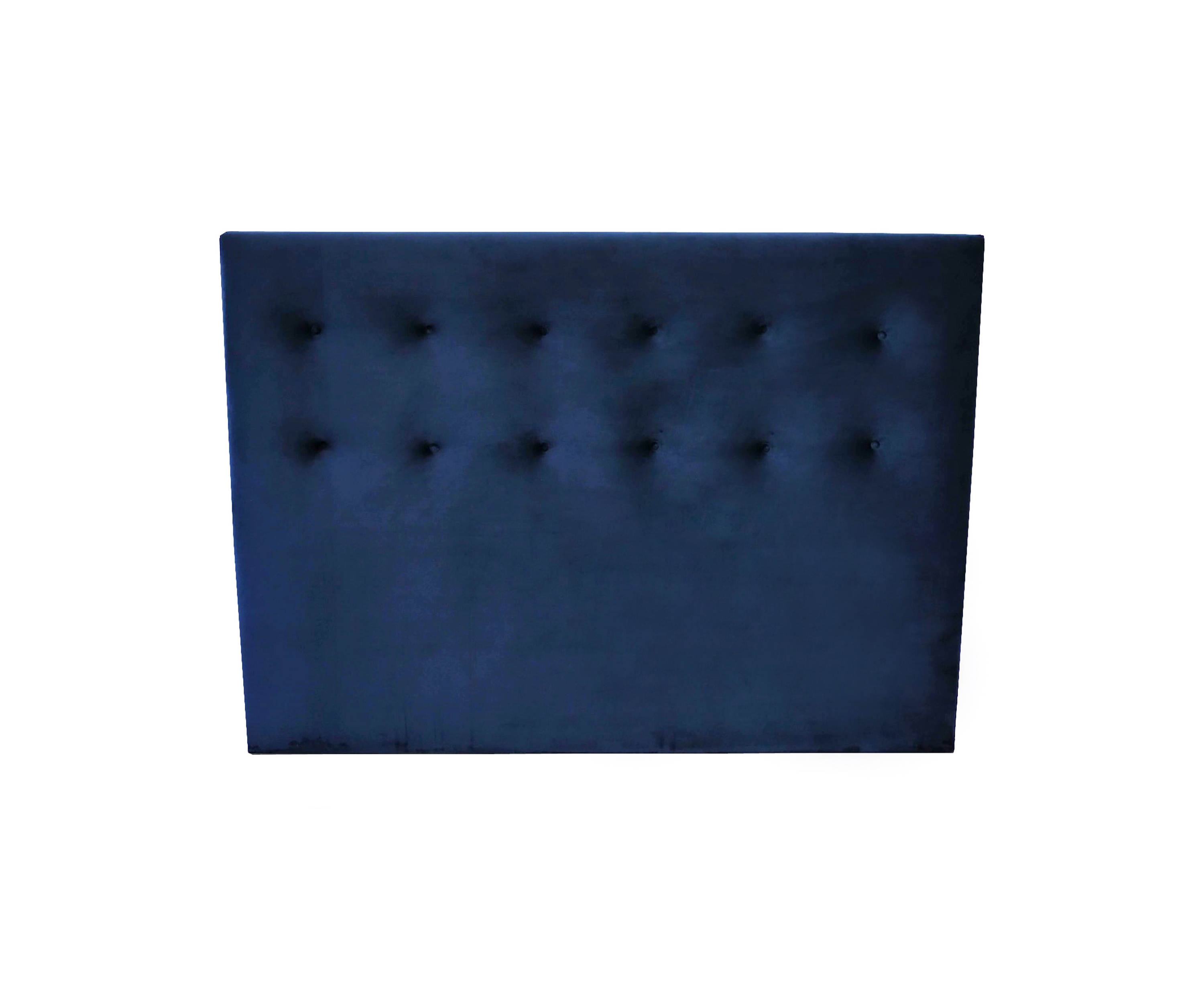 Tête de lit capitonnée en velours avec structure bois massif