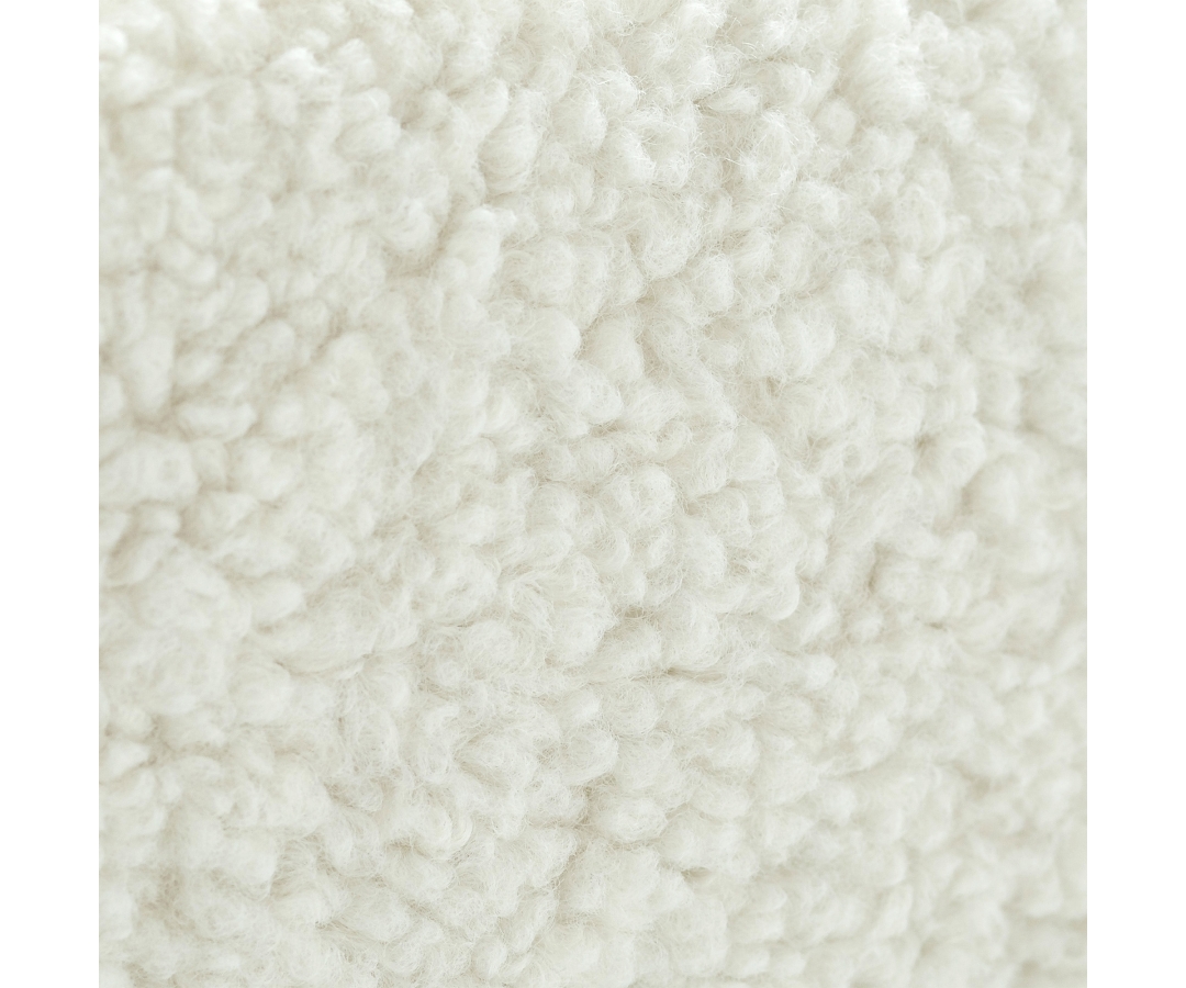 Tete de lit lisse tissu bouclette écru
