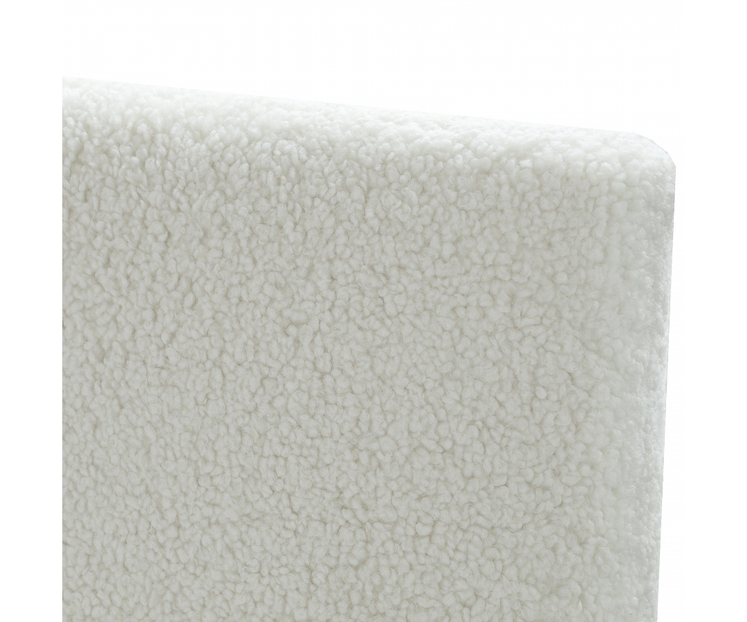 Tete de lit lisse tissu bouclette écru