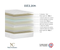 Ensemble matelas ressorts HELIOS, mémoire de forme, sommier et tête de lit capitonnée