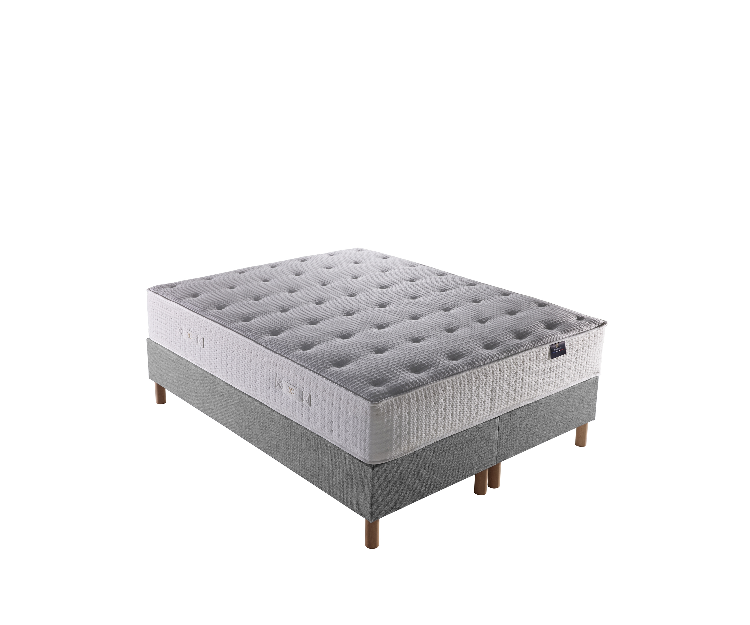 Ensemble matelas à ressorts ensachés PULSAR et mémoire de forme