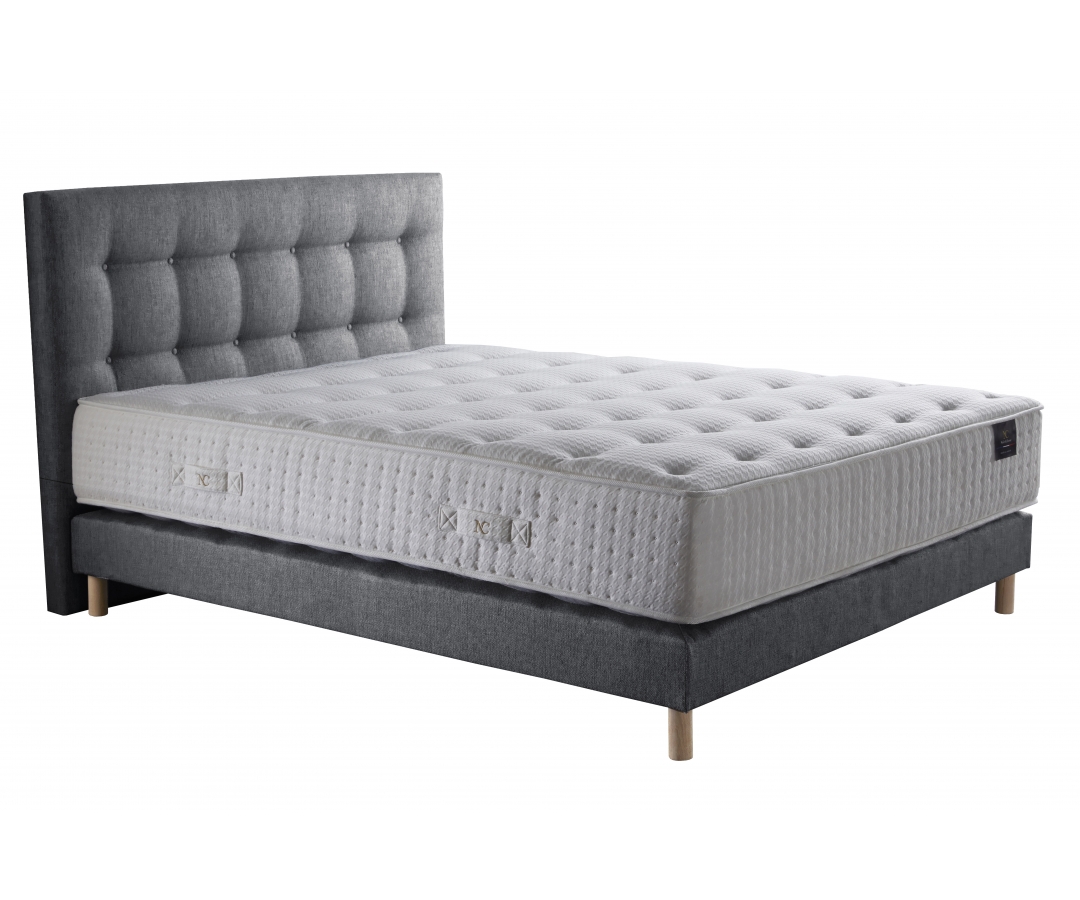 Ensemble matelas ressorts ensachés 7 zones, SELENE 2, garnissage cachemire et soie