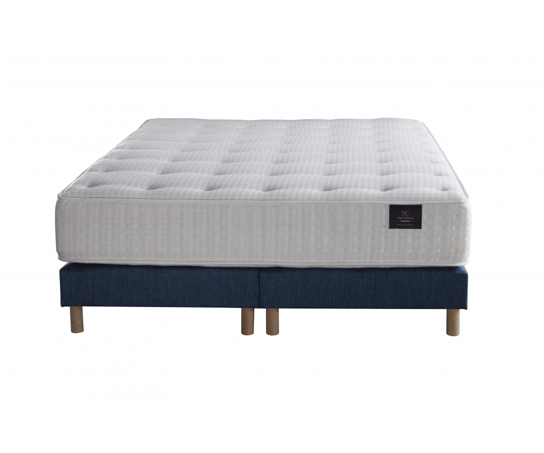 Ensemble matelas ressorts ensachés 7 zones, SELENE 2, garnissage cachemire et soie