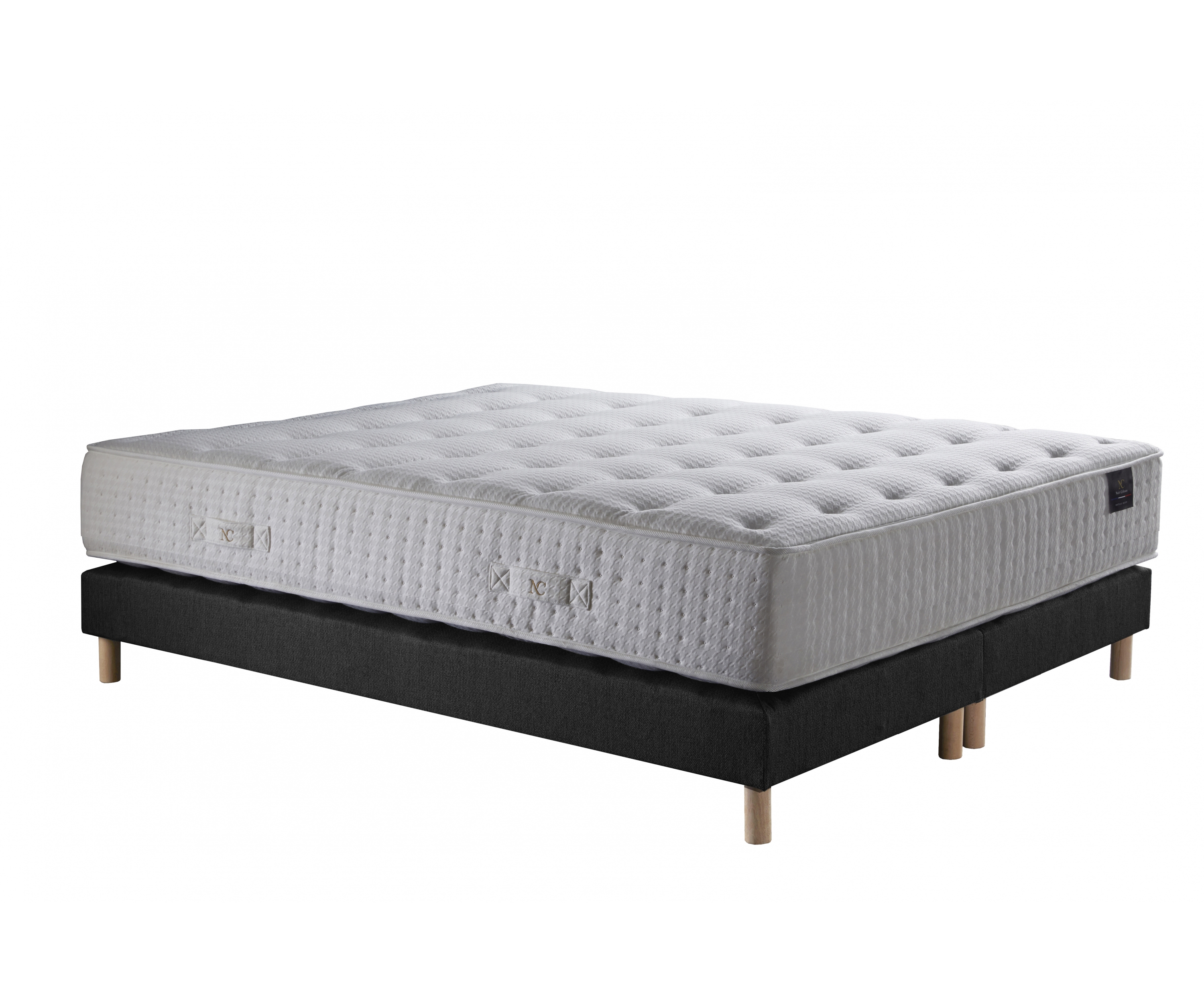 Ensemble matelas ressorts 7 zones – Garnissage cachemire et soie
