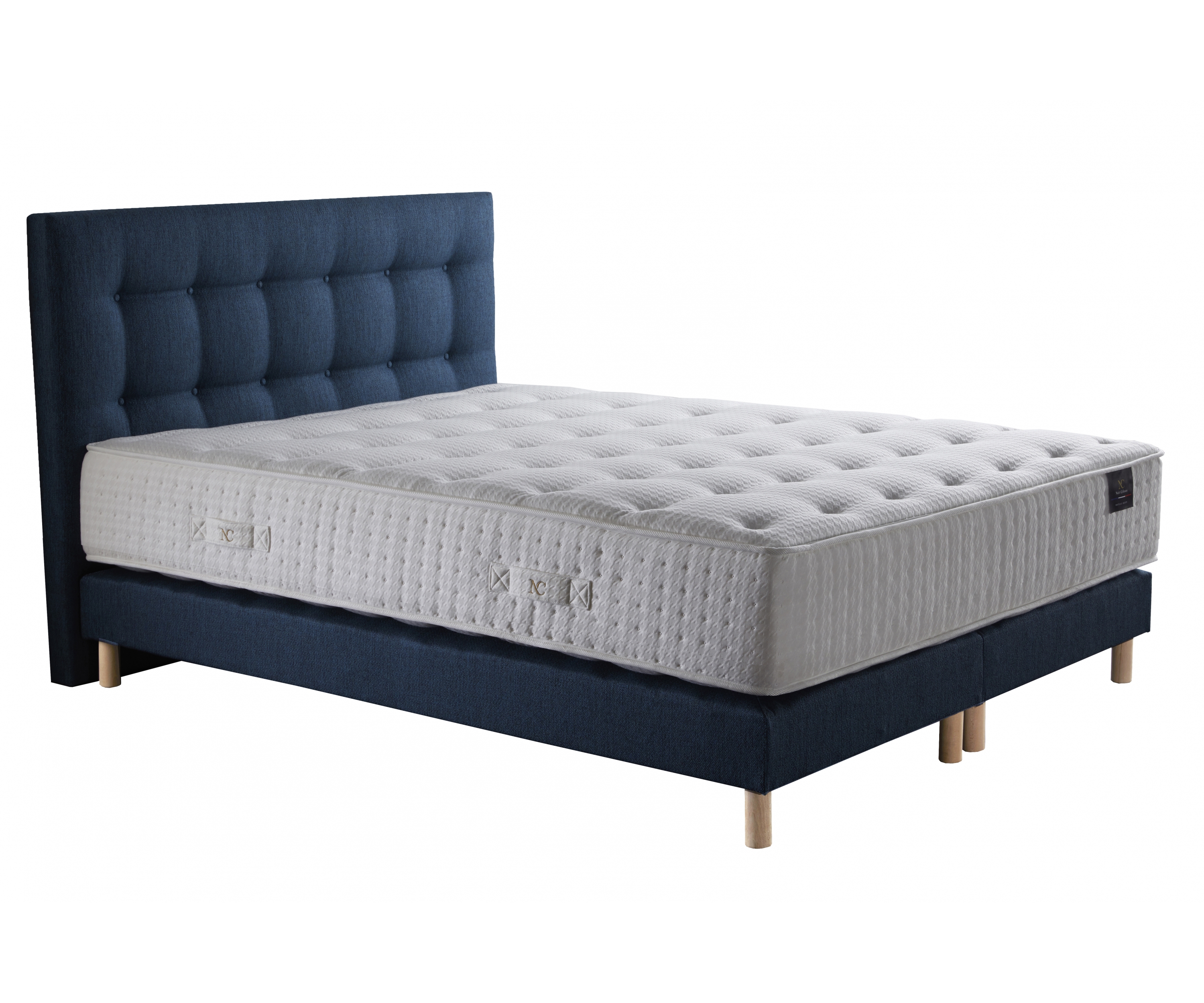 Ensemble matelas ressorts 7 zones – Garnissage cachemire et soie