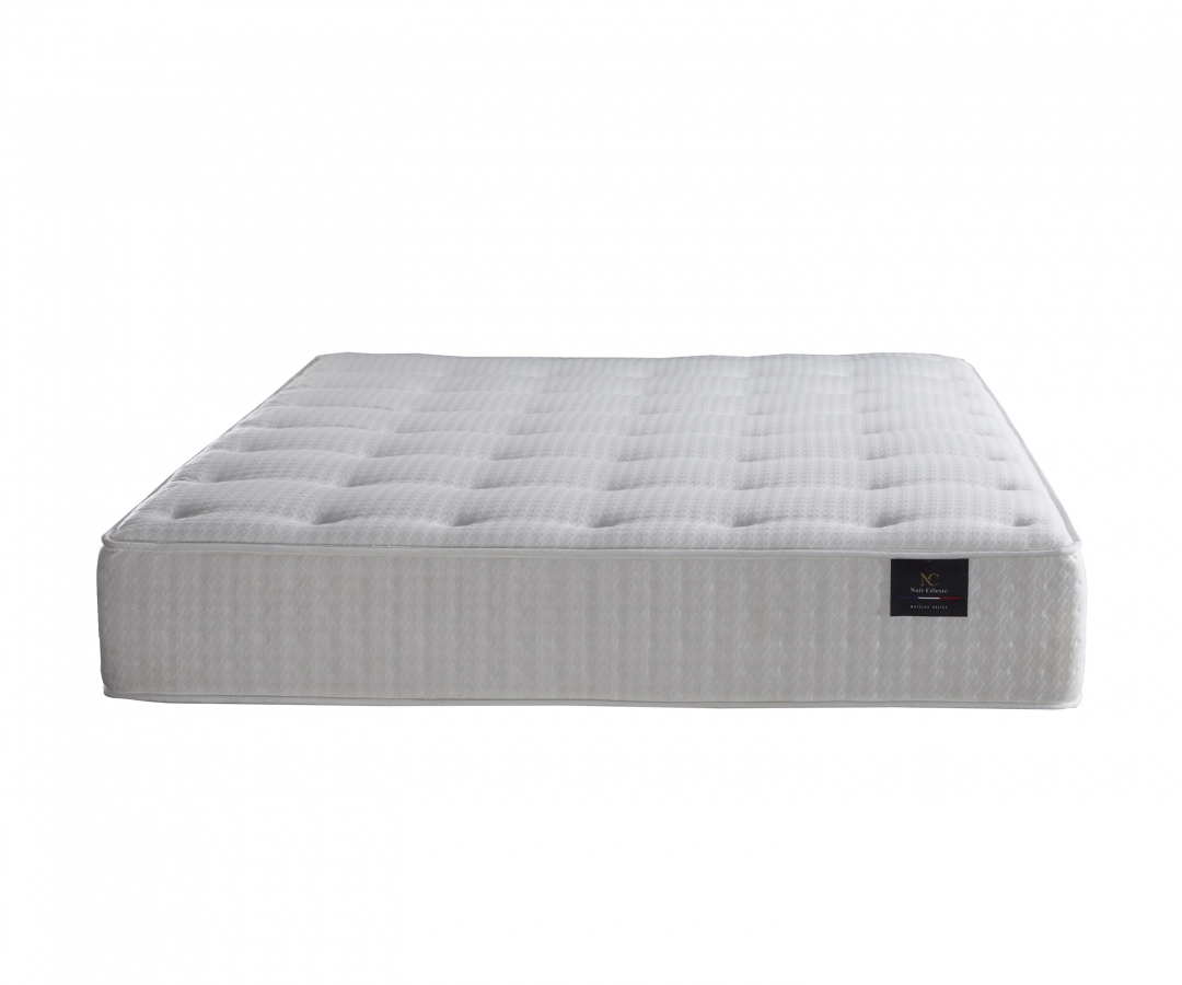 Matelas ressorts ensachés, HECATE, accueil mémoire de forme, face hiver/été