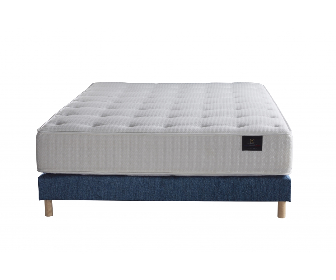 Ensemble matelas sommier à ressorts ensachés et mémoire de forme