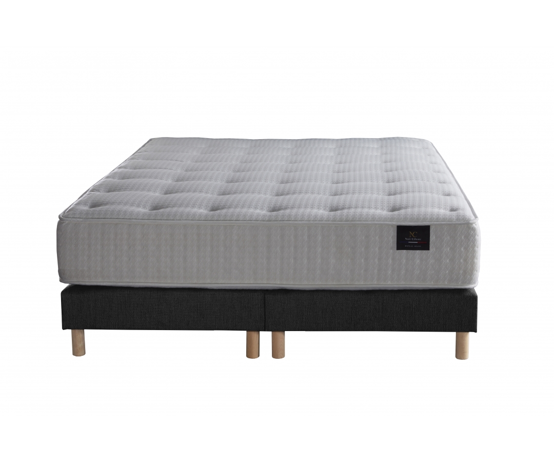 Ensemble matelas sommier à ressorts ensachés et mémoire de forme