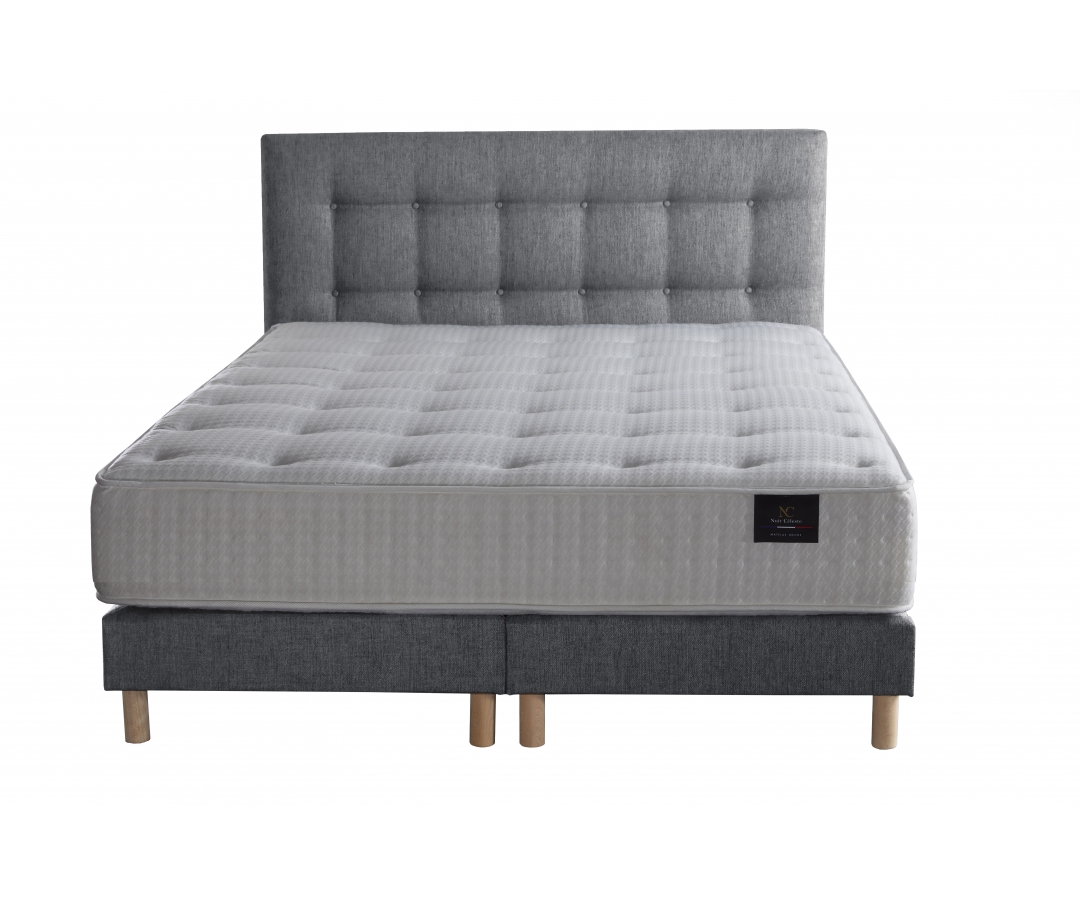 Ensemble matelas sommier à ressorts ensachés et mémoire de forme
