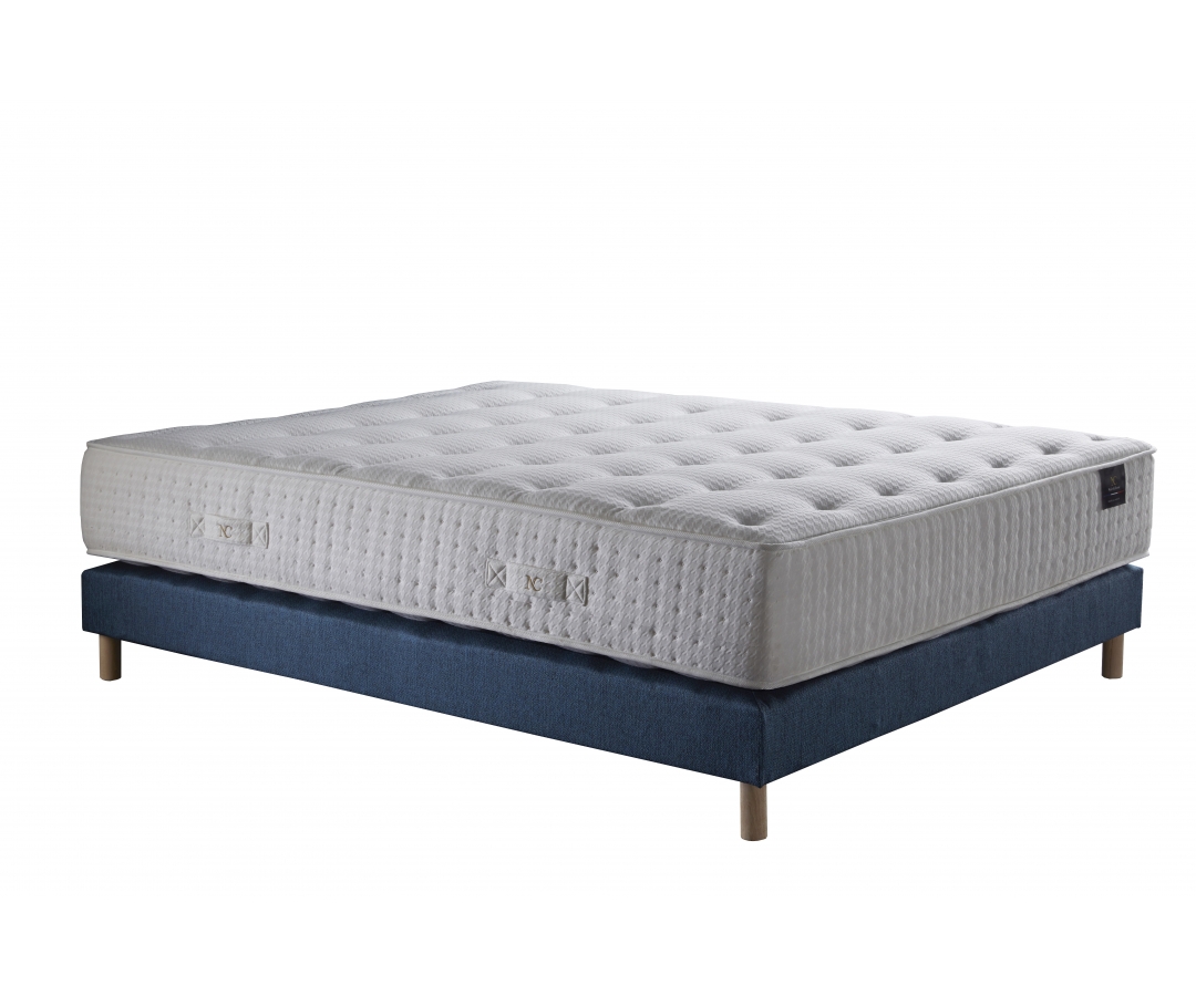 Ensemble matelas mousse, 29 cm, sommier tapissier et tête de lit