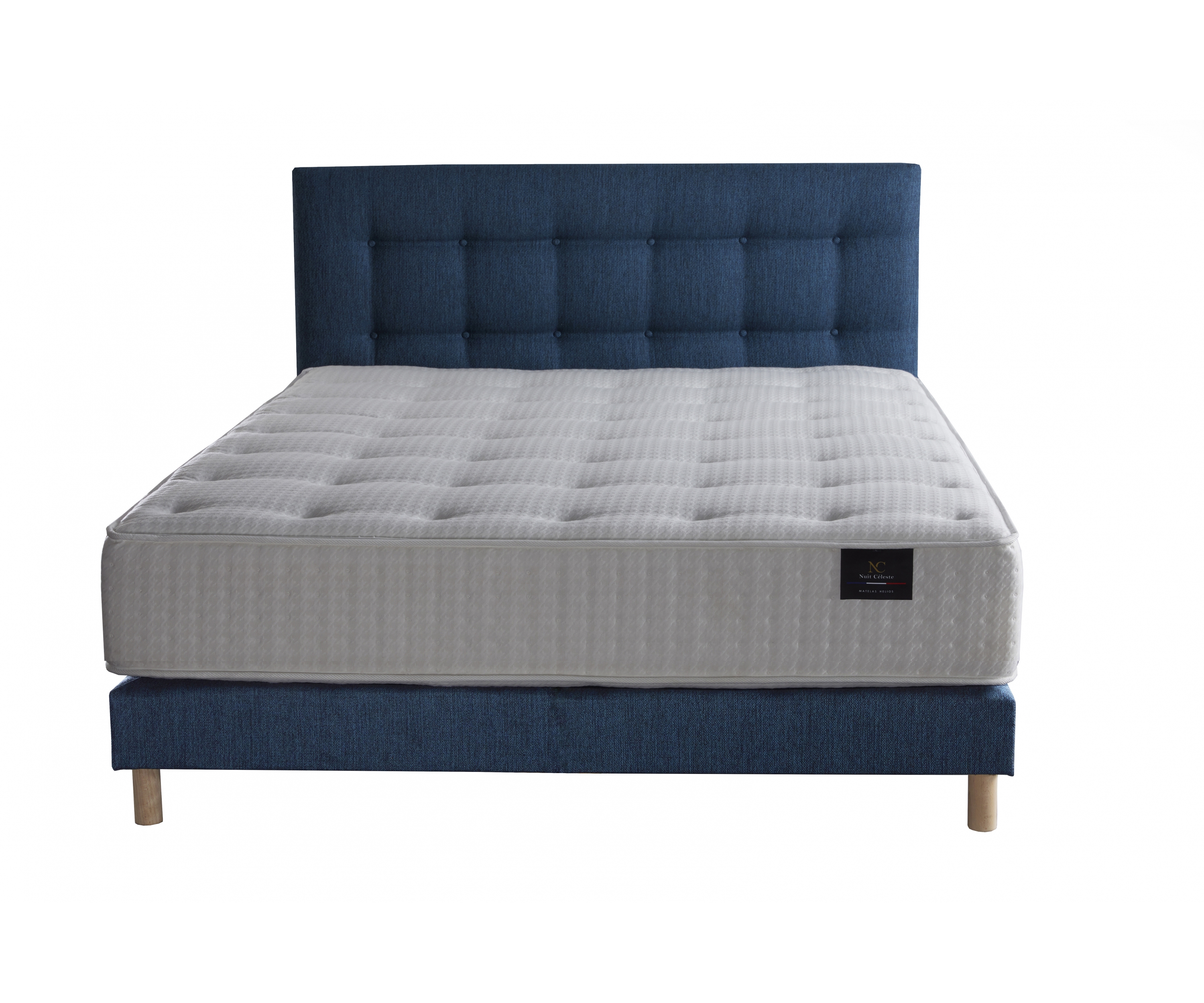 Ensemble matelas mousse, 29 cm, sommier tapissier et tête de lit