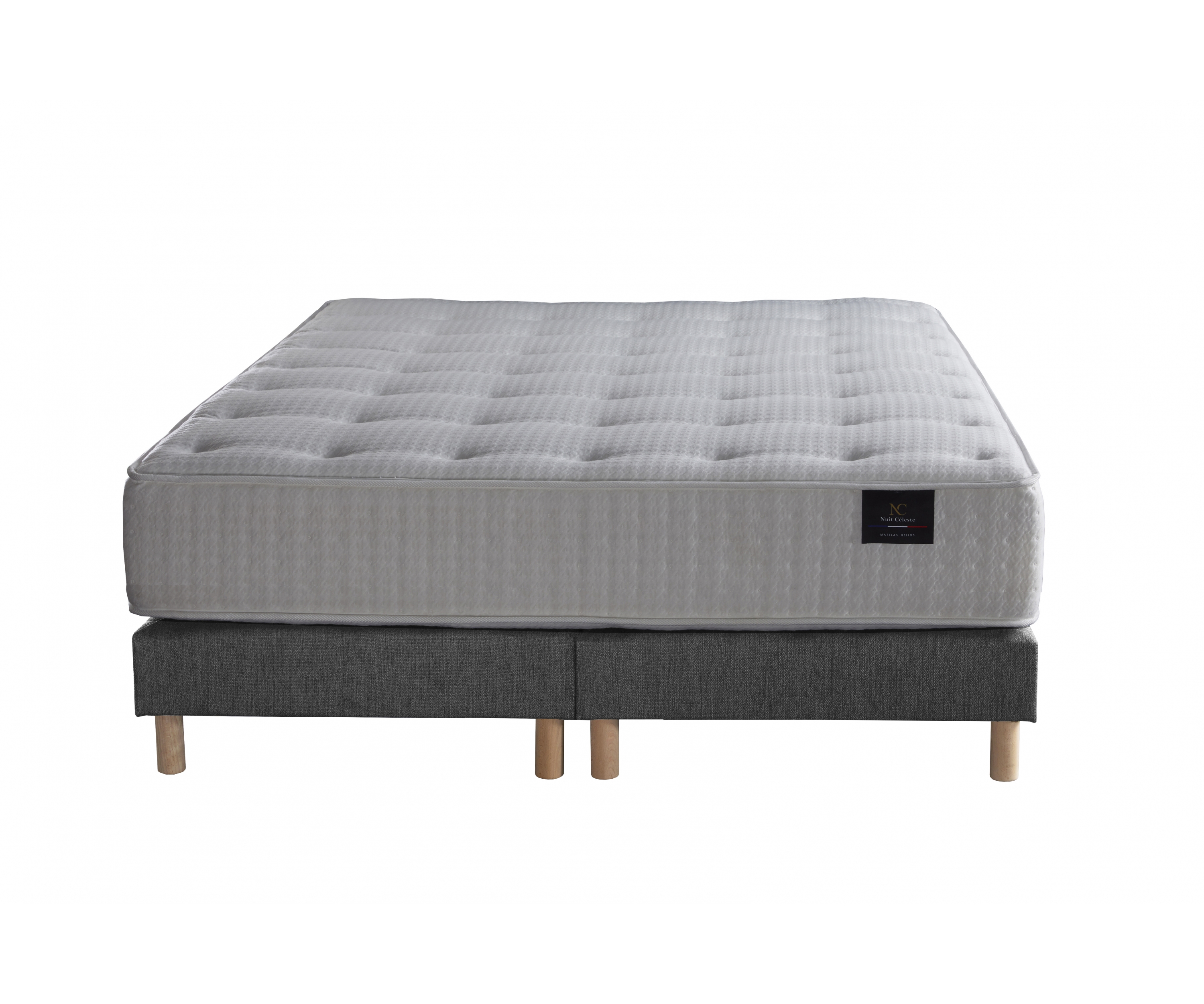 Ensemble matelas mousse, 29 cm, sommier tapissier et tête de lit