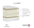 Ensemble matelas latex 100 % naturel, CLARTE, sommier à lattes, tête de lit
