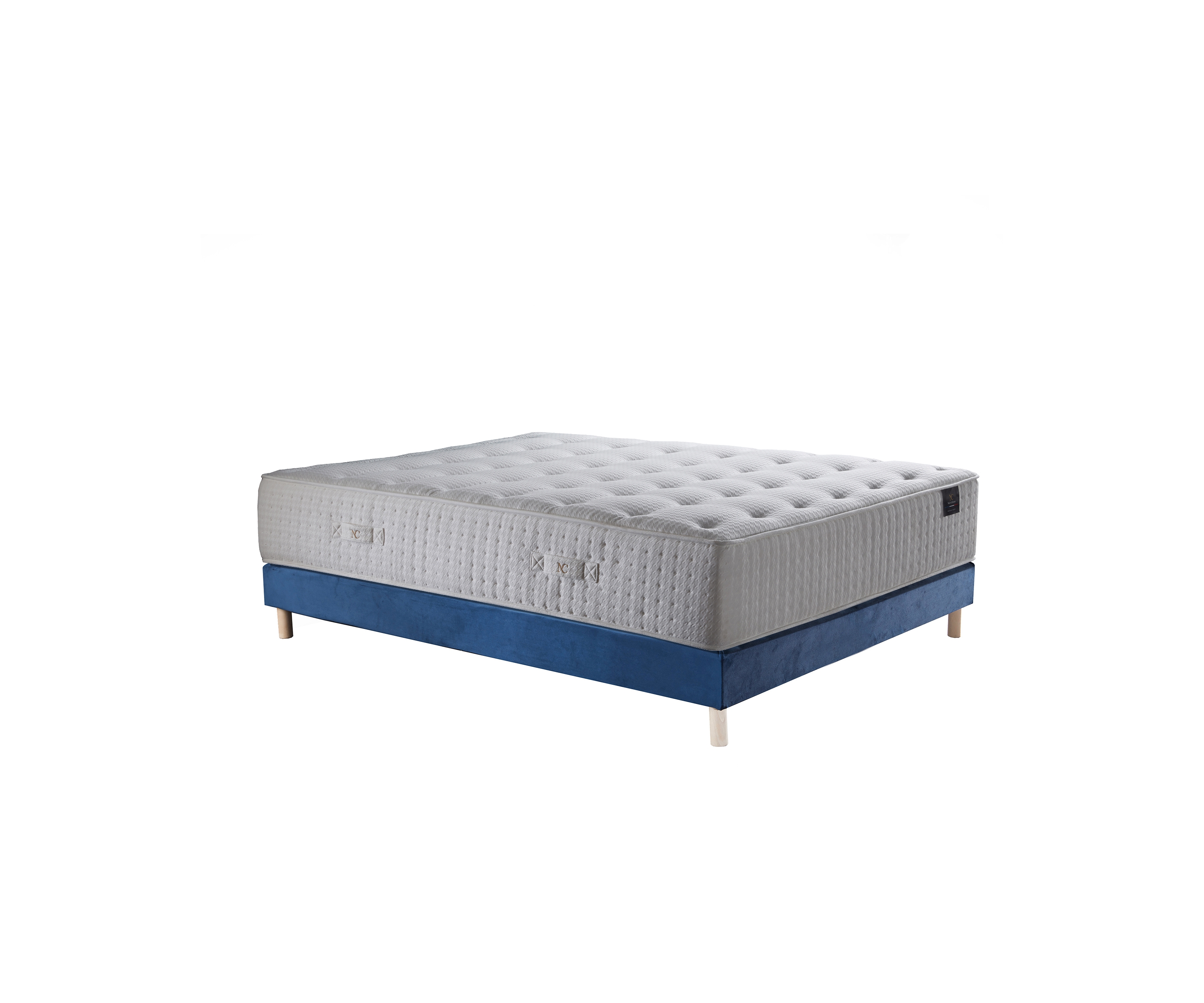 Ensemble matelas HELIOS à ressorts ensachés, mousse mémoire de forme