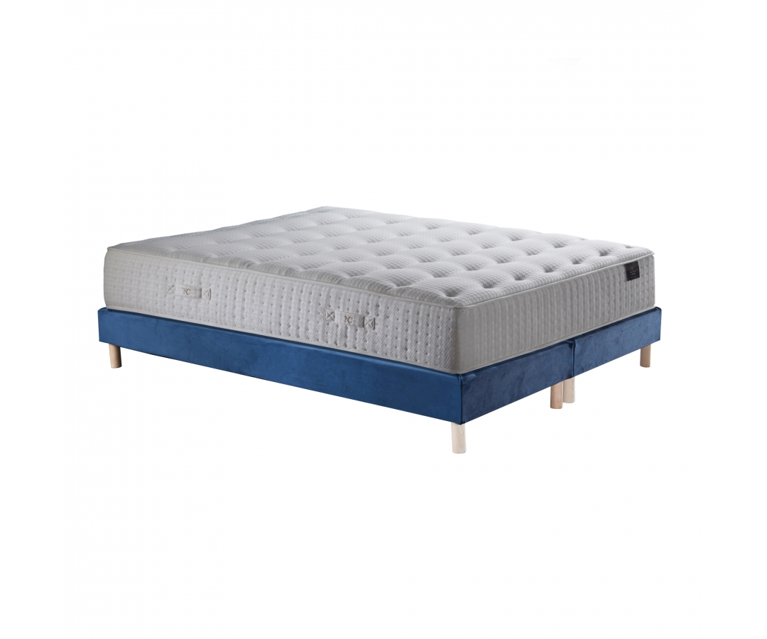 Ensemble matelas HELIOS à ressorts ensachés, mousse mémoire de forme