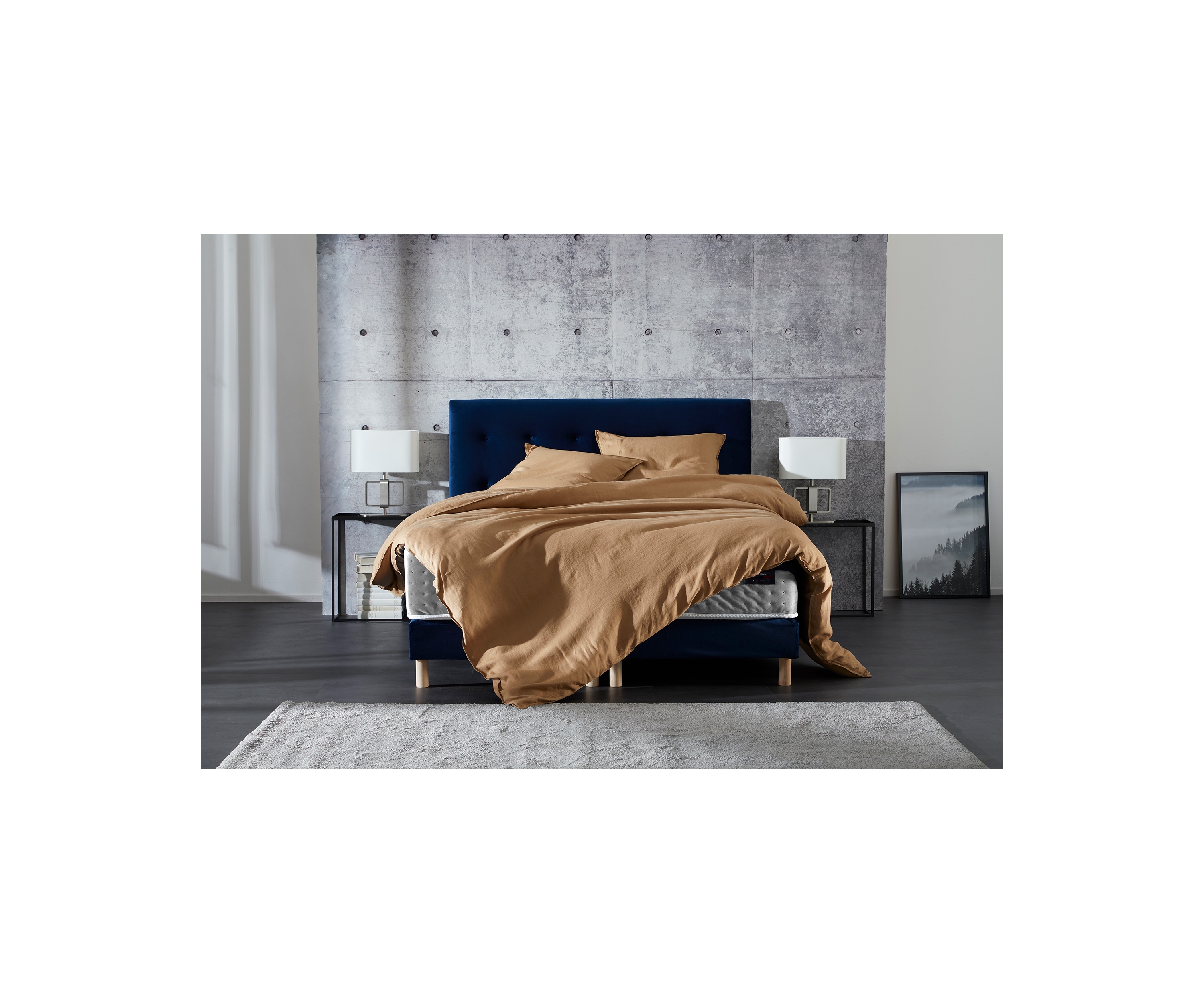 Ensemble matelas à ressorts ensachés, mémoire de forme et mousse 31 cm