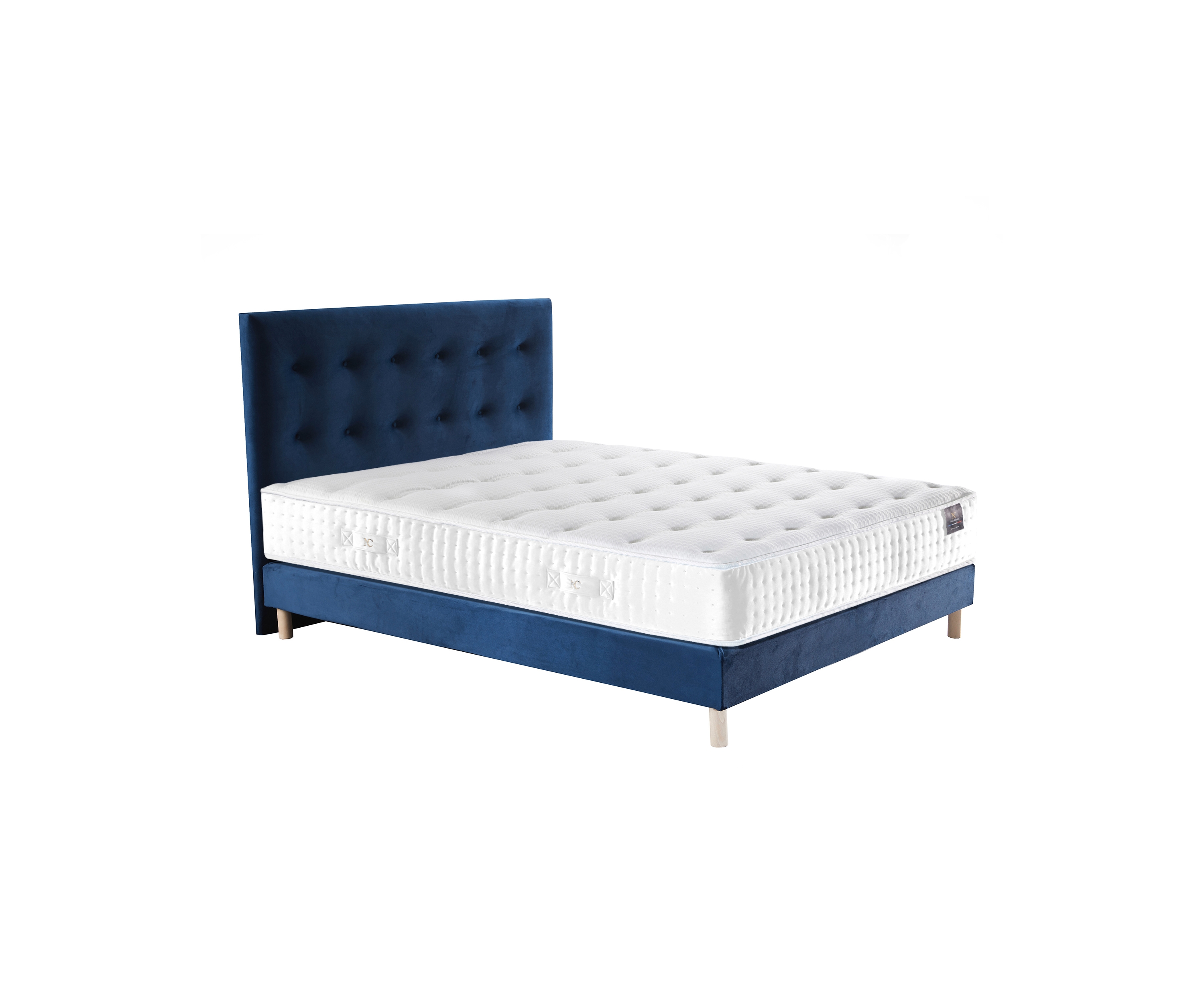 Ensemble matelas ressorts, mémoire de forme, NOVA, sommier lattes multiplis, tête de lit