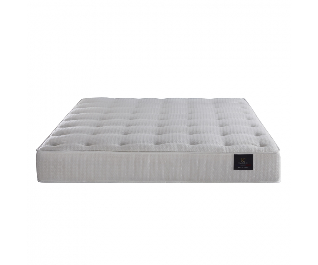 Ensemble matelas ressorts, mémoire de forme, NOVA, sommier lattes multiplis, tête de lit