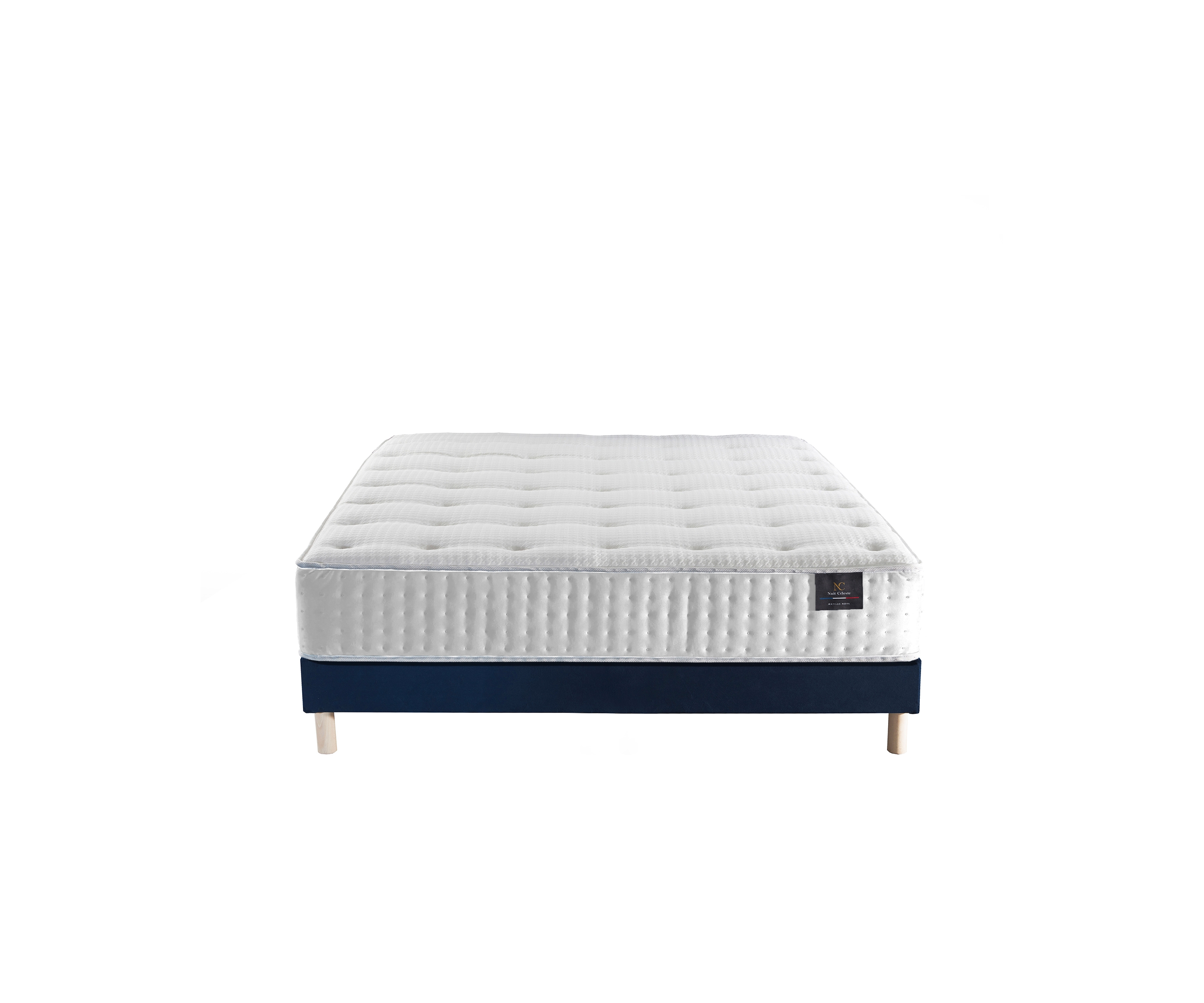 Matelas mémoire de forme + sommier + tête de lit velours