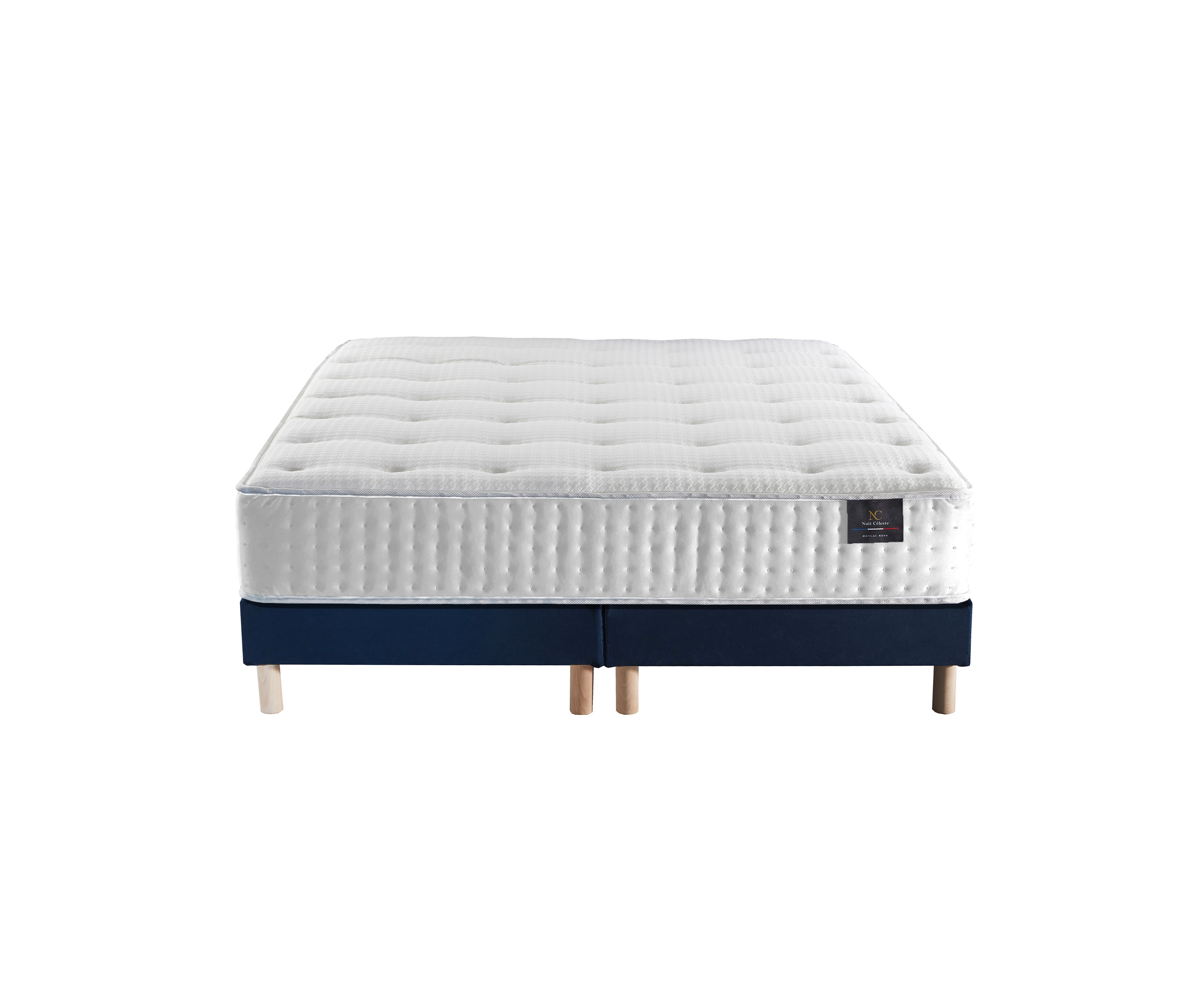 Matelas mémoire de forme + sommier + tête de lit velours