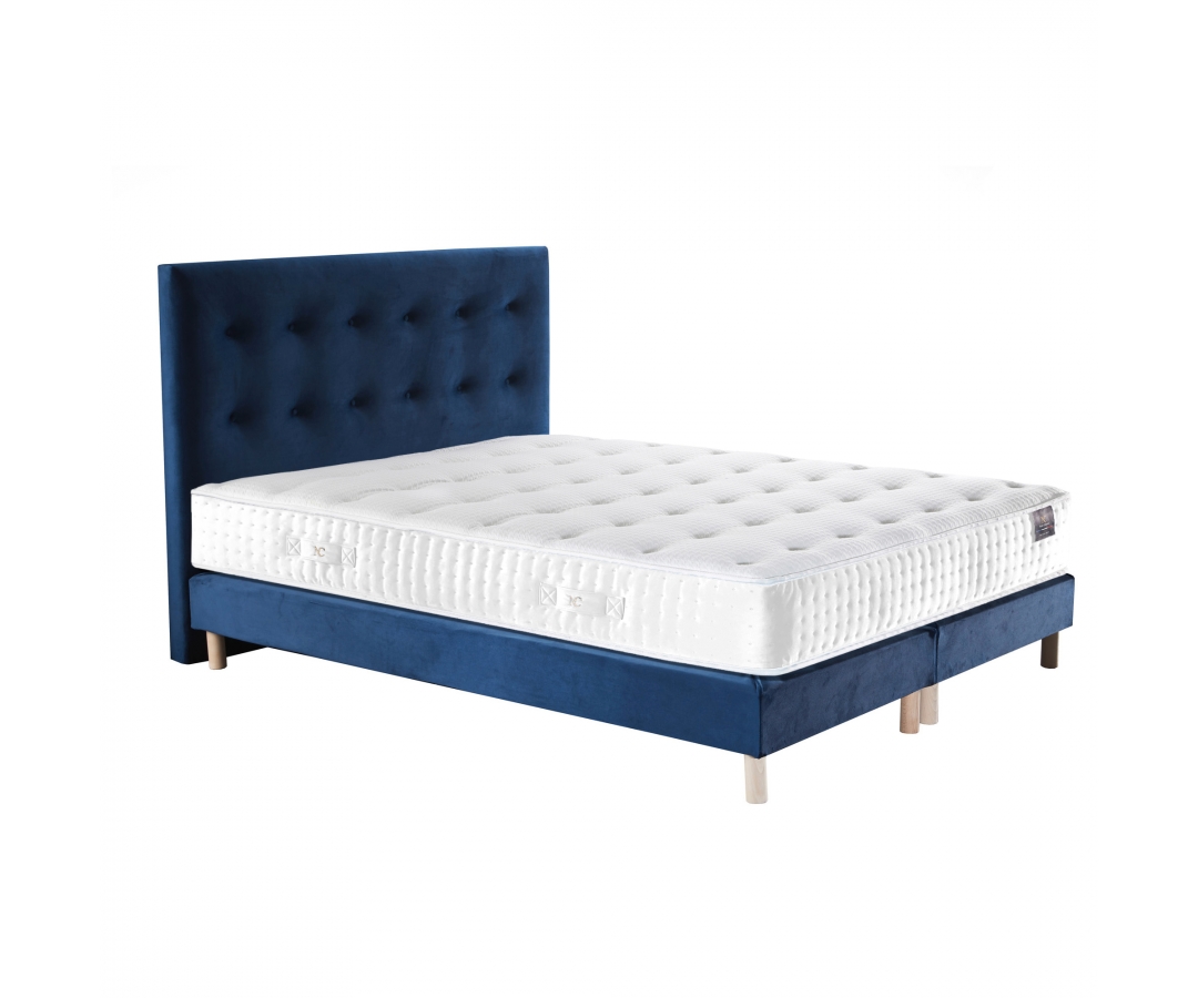 Matelas mémoire de forme + sommier + tête de lit velours